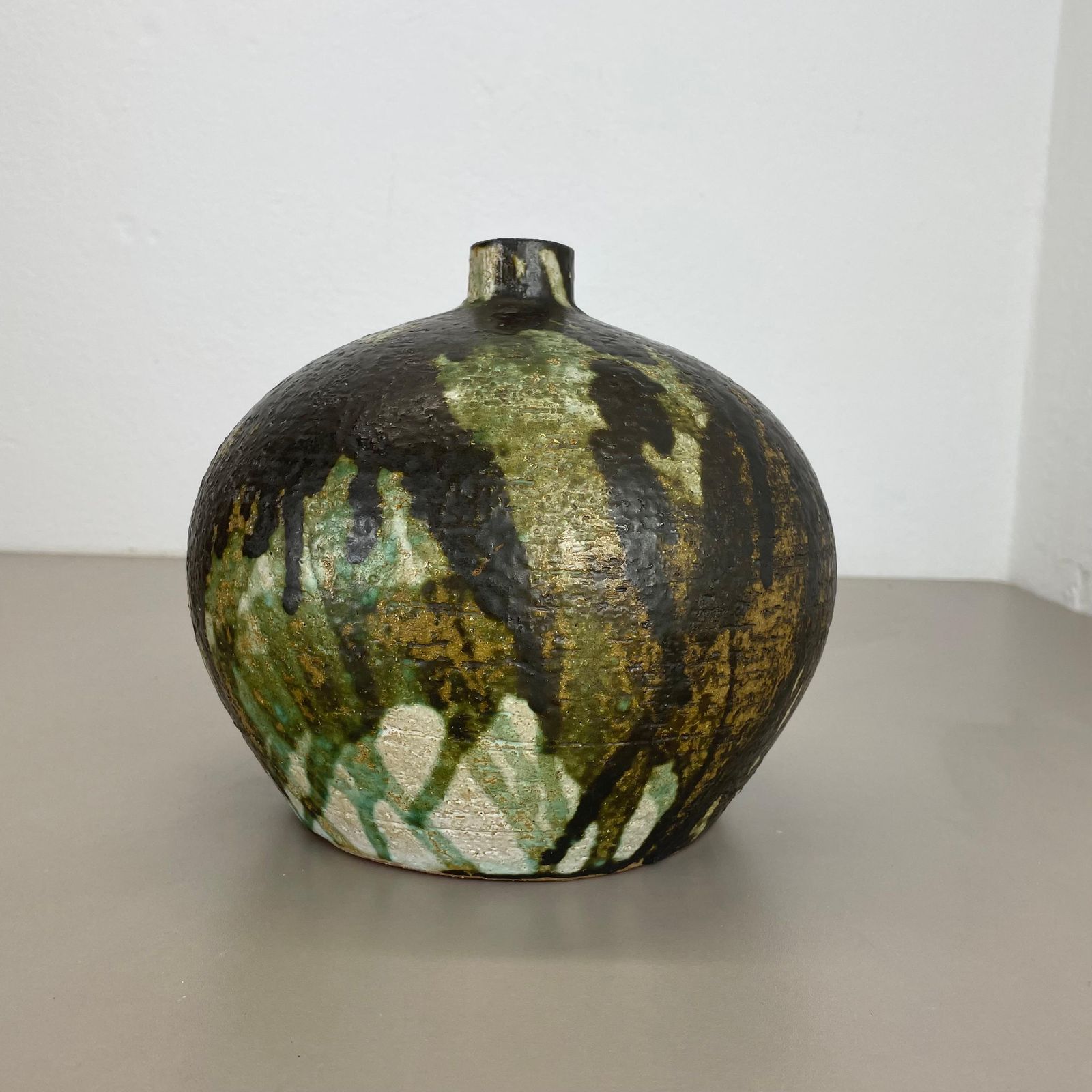 Abstract 21cm Ceramic Studio Pottery Vase By Gerhard Liebenthron, Germany, 1960s photo for sale