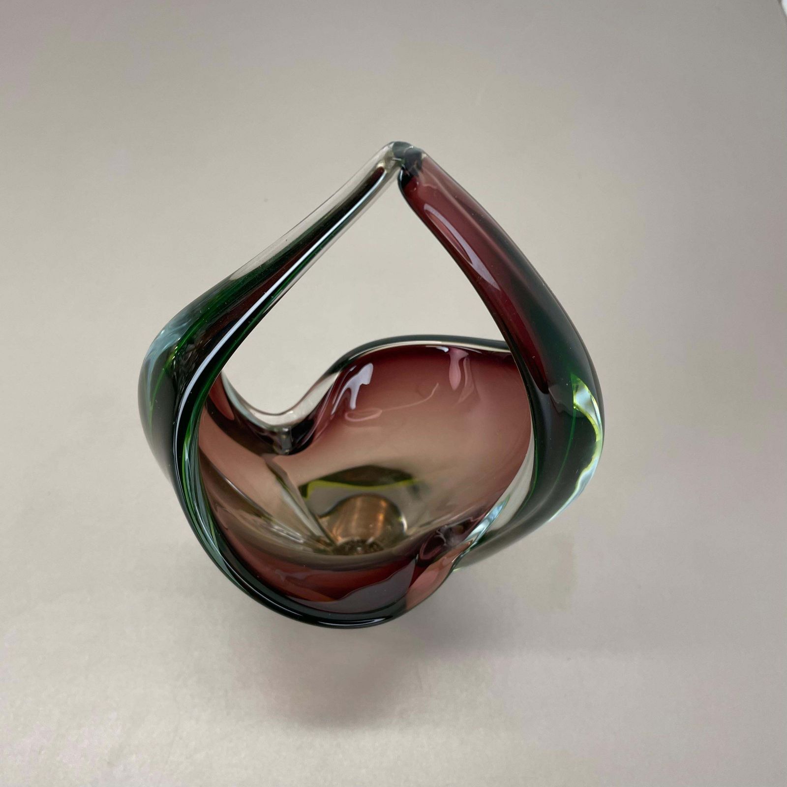 photo for sale Large 30cm 1.9kg Glass Element Bowl By Flavio Poli Attrib., Murano, Italy, 1970s