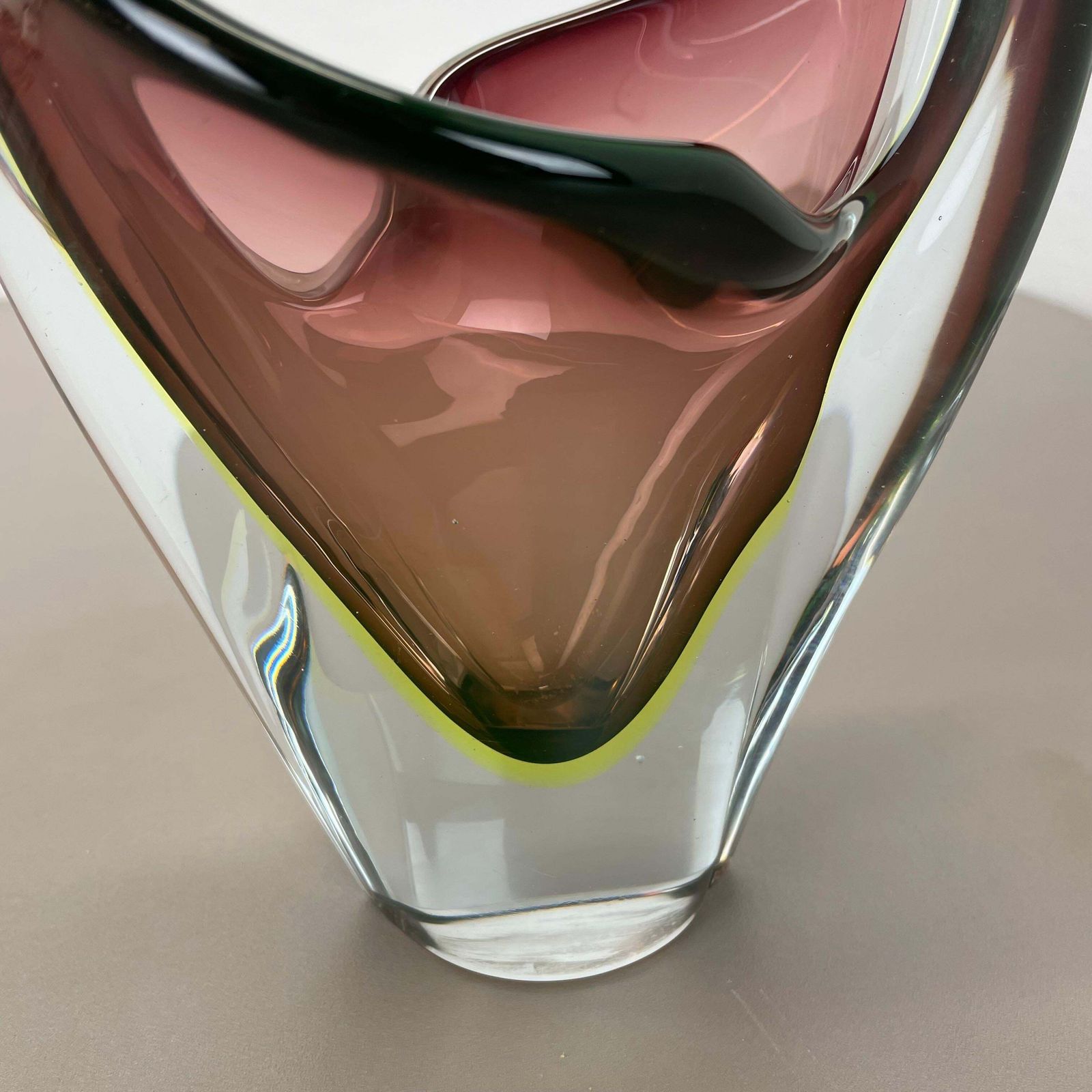 1041.0 Large 30cm 1.9kg Glass Element Bowl By Flavio Poli Attrib., Murano, Italy, 1970s photo