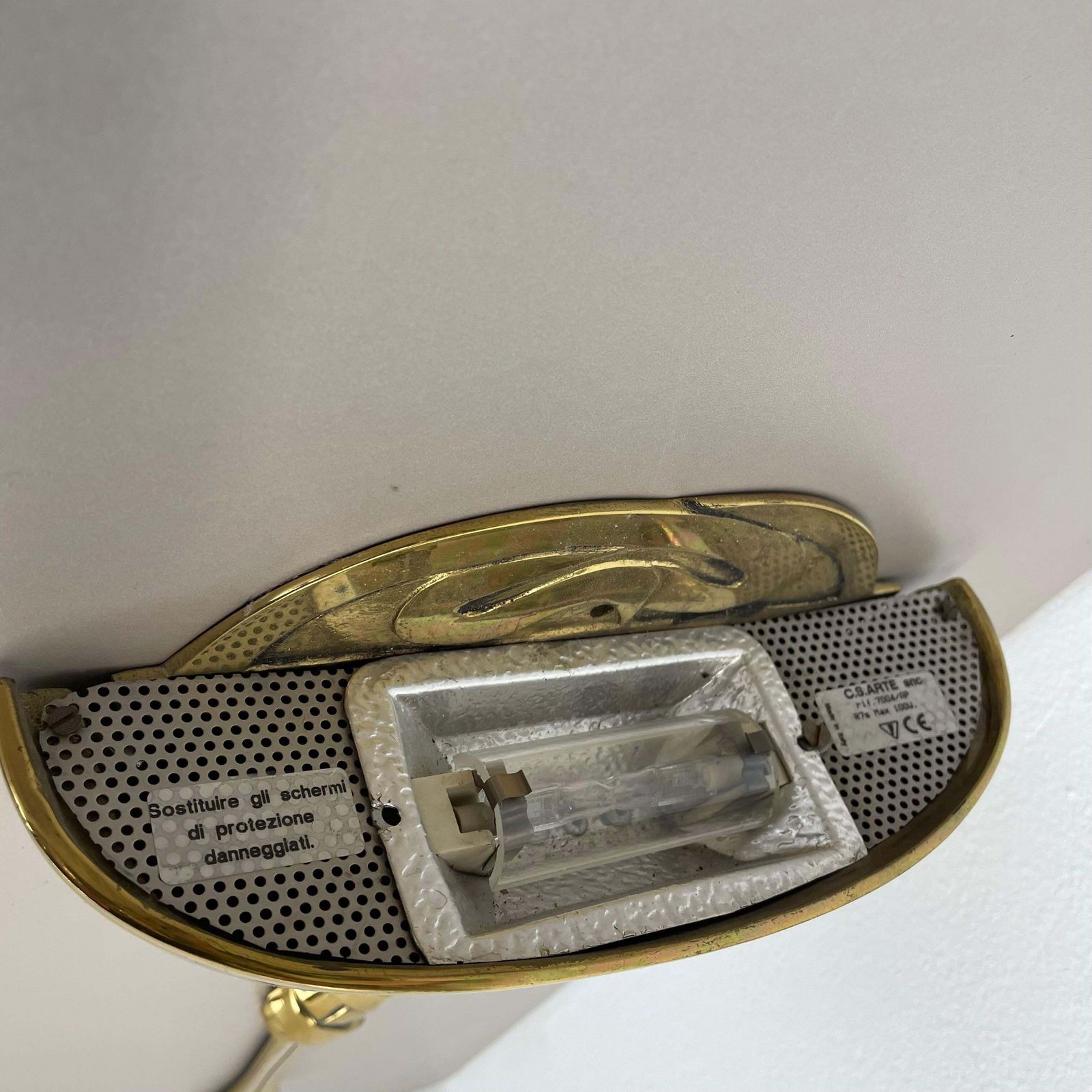 2603.0 Set Of 2 Xxl 48cm Floral Brass Wall Light Sconces By C.S. Arte, Italy 1980s photo