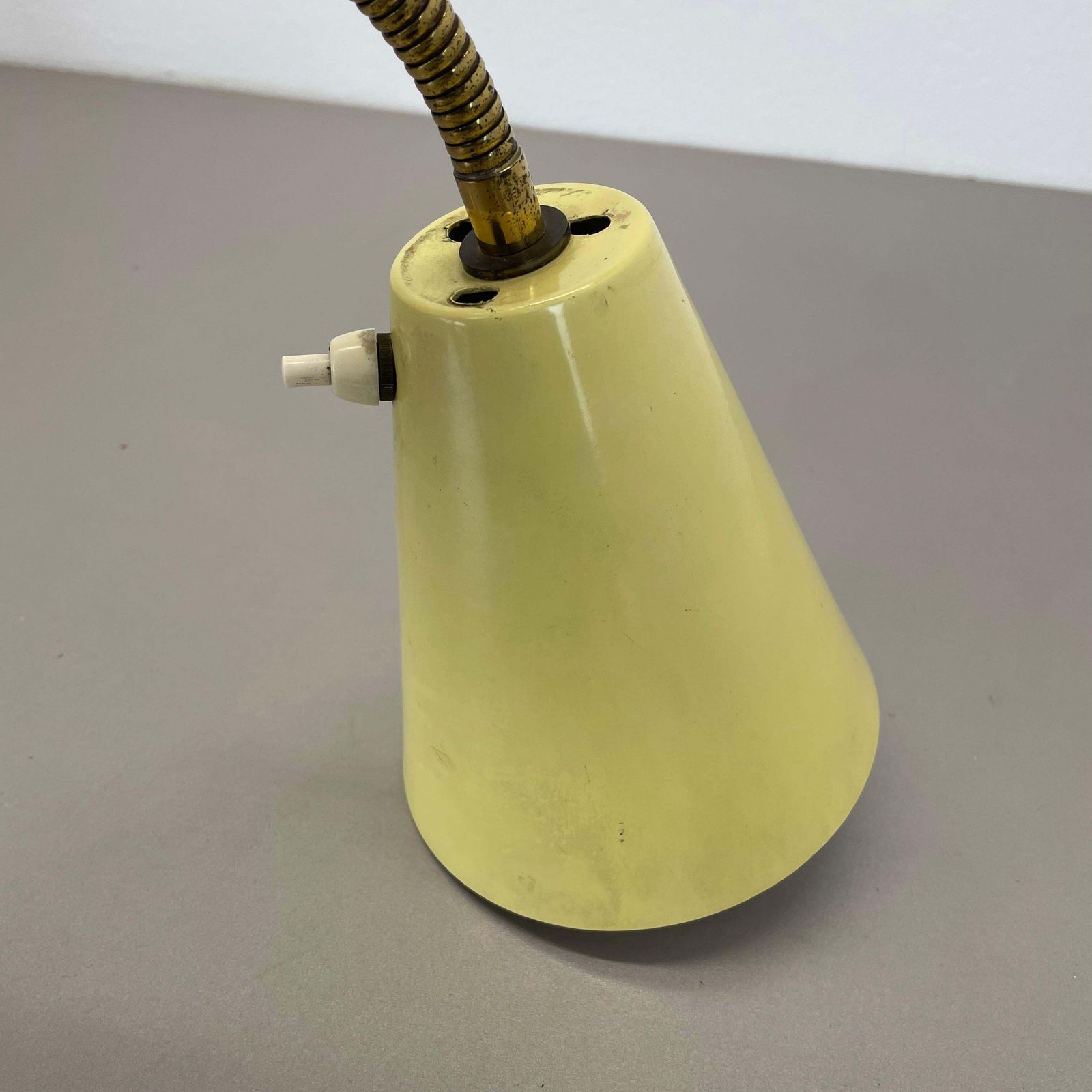 photo buy Rare Adjustable Yellow Metal Brass Stilnovo Style Wall Ceiling Light, Italy 1950