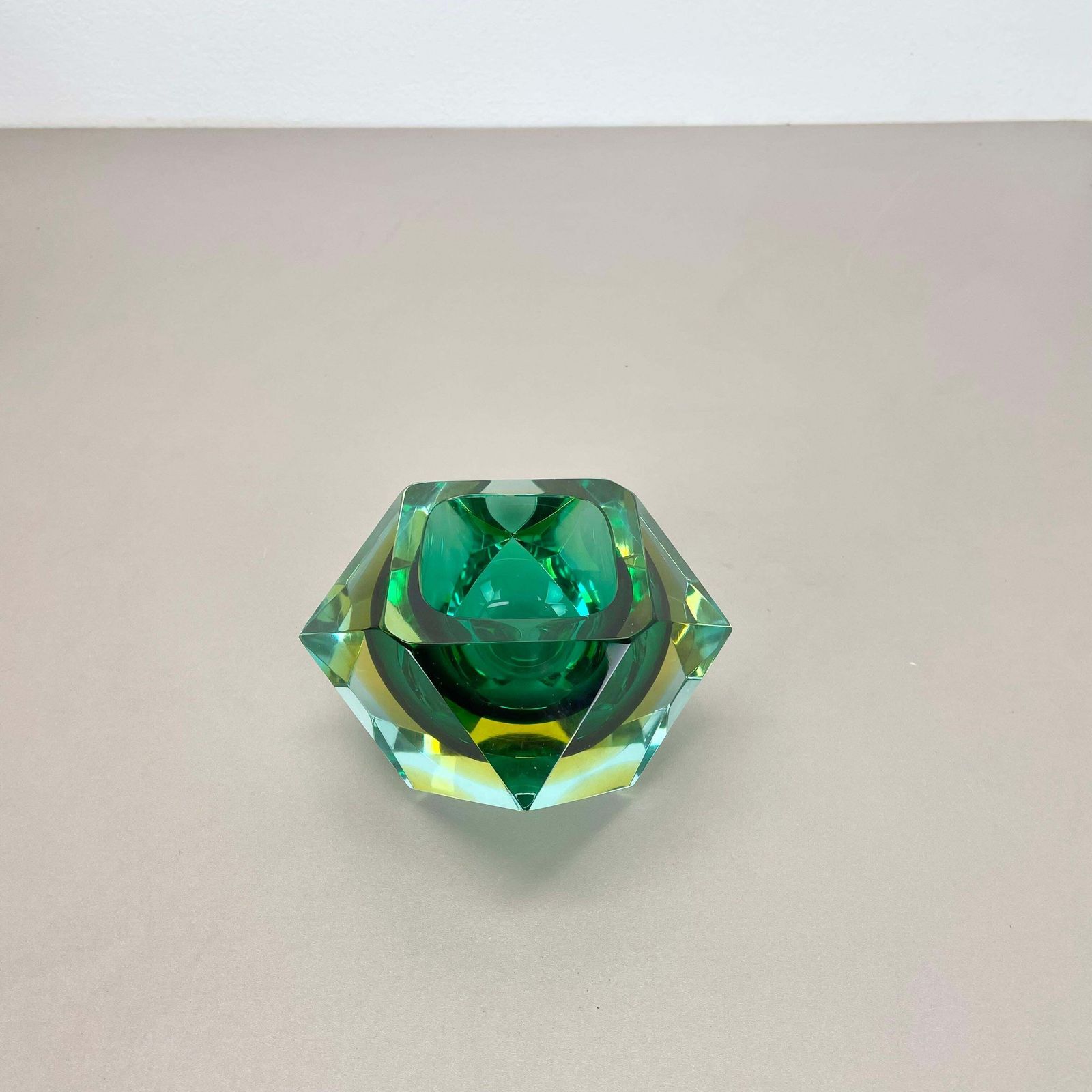 Xl 1.6kg Murano Glass Sommerso Bowl Ashtray By Luigi Mandruzzato, Italy, 1970s photo for sale