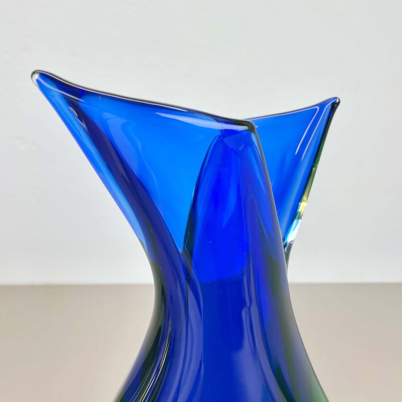 photo for sale Xxl 36cm 4.9kg Sommerso Glass Vase By Flavio Poli For Seguso, Murano, Italy 1970