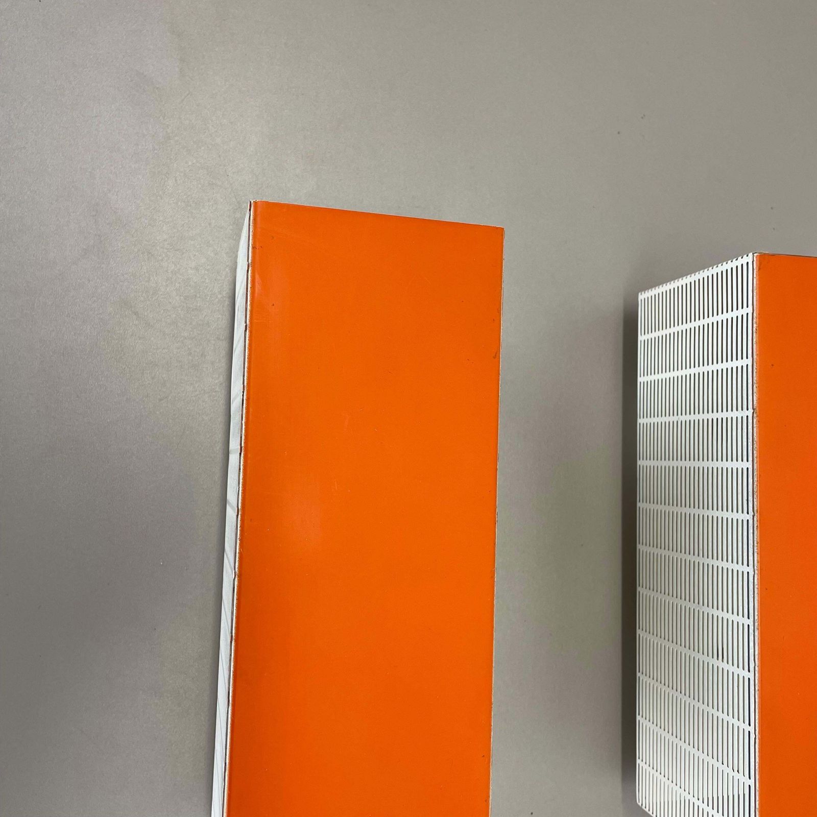 Set Of Two Hole Pattern Pop Art Wall Light Sconces Mategot Style, France, 1970s photo vinterior