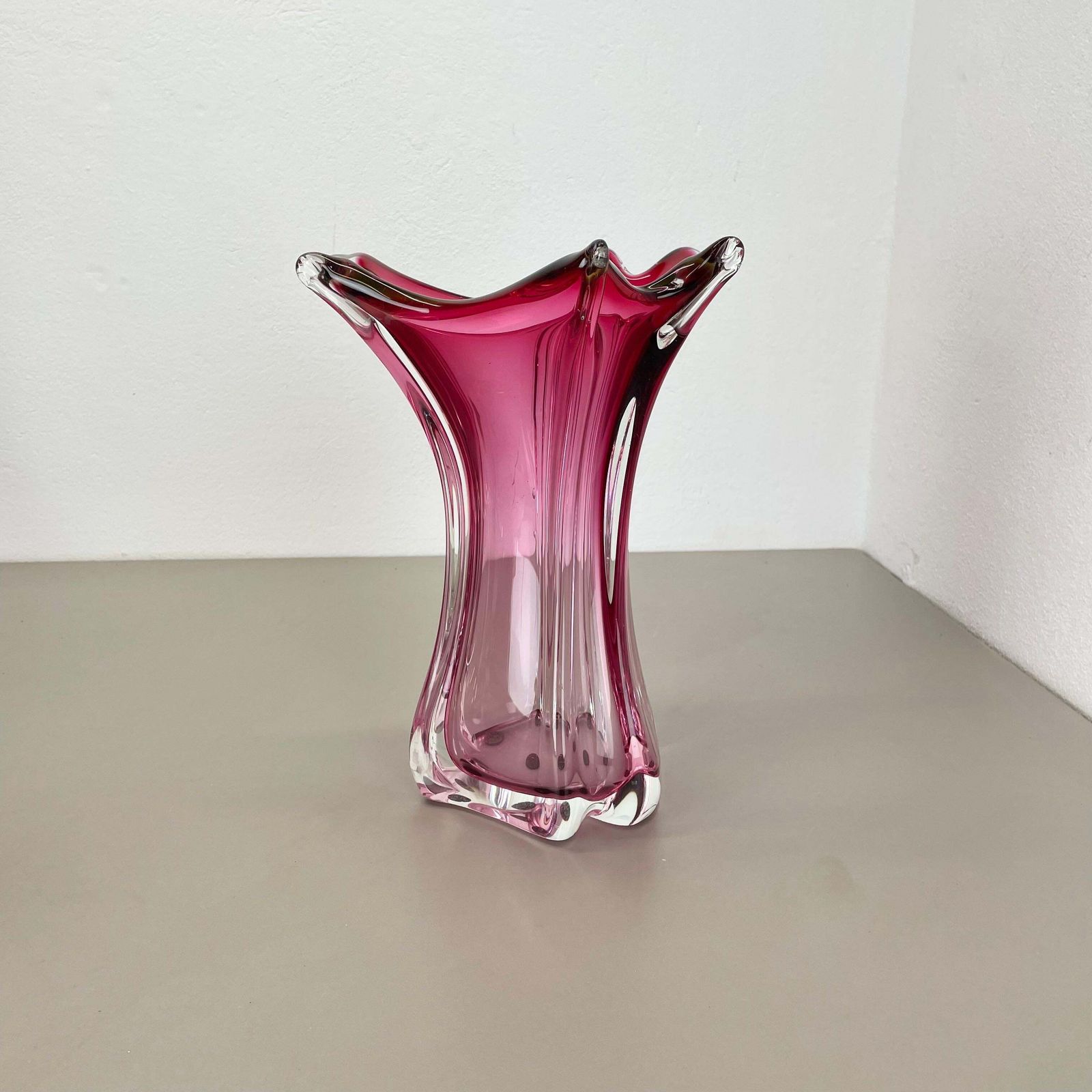Large 4.1kg 32cm Murano "Chambord" Glass Vase By Fratelli Toso, Italy, 1970s photo furniture
