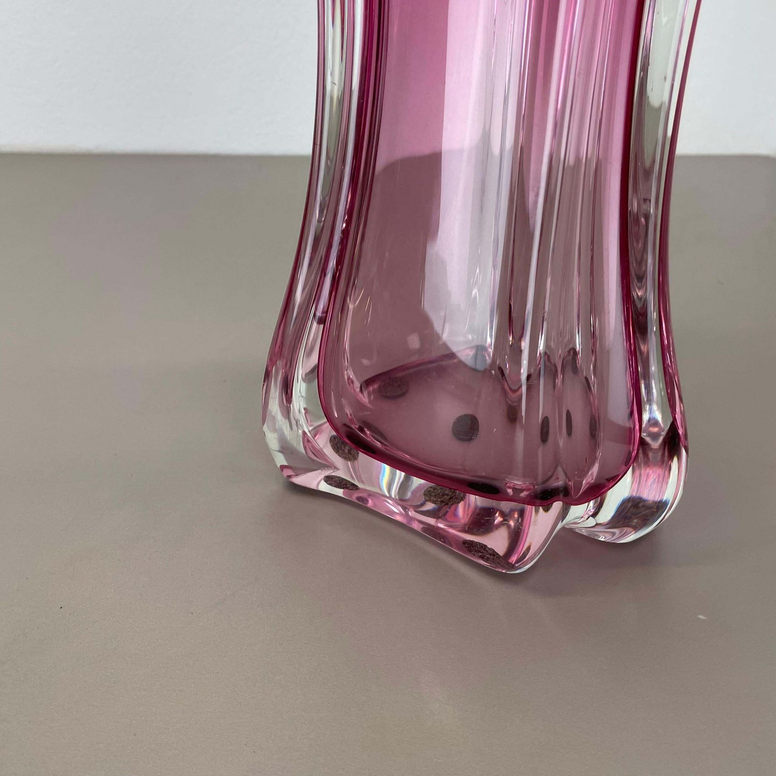 photo for sale Large 4.1kg 32cm Murano "Chambord" Glass Vase By Fratelli Toso, Italy, 1970s