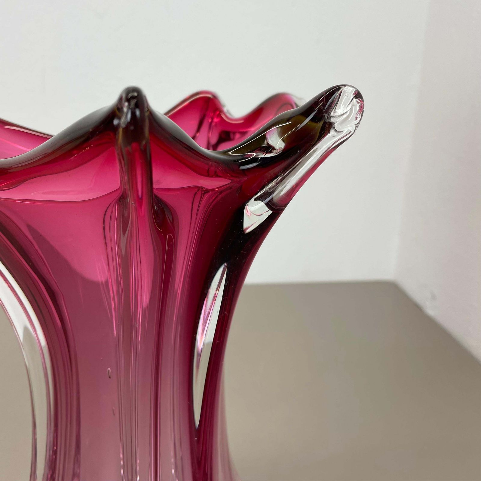 1603.0 Large 4.1kg 32cm Murano "Chambord" Glass Vase By Fratelli Toso, Italy, 1970s photo