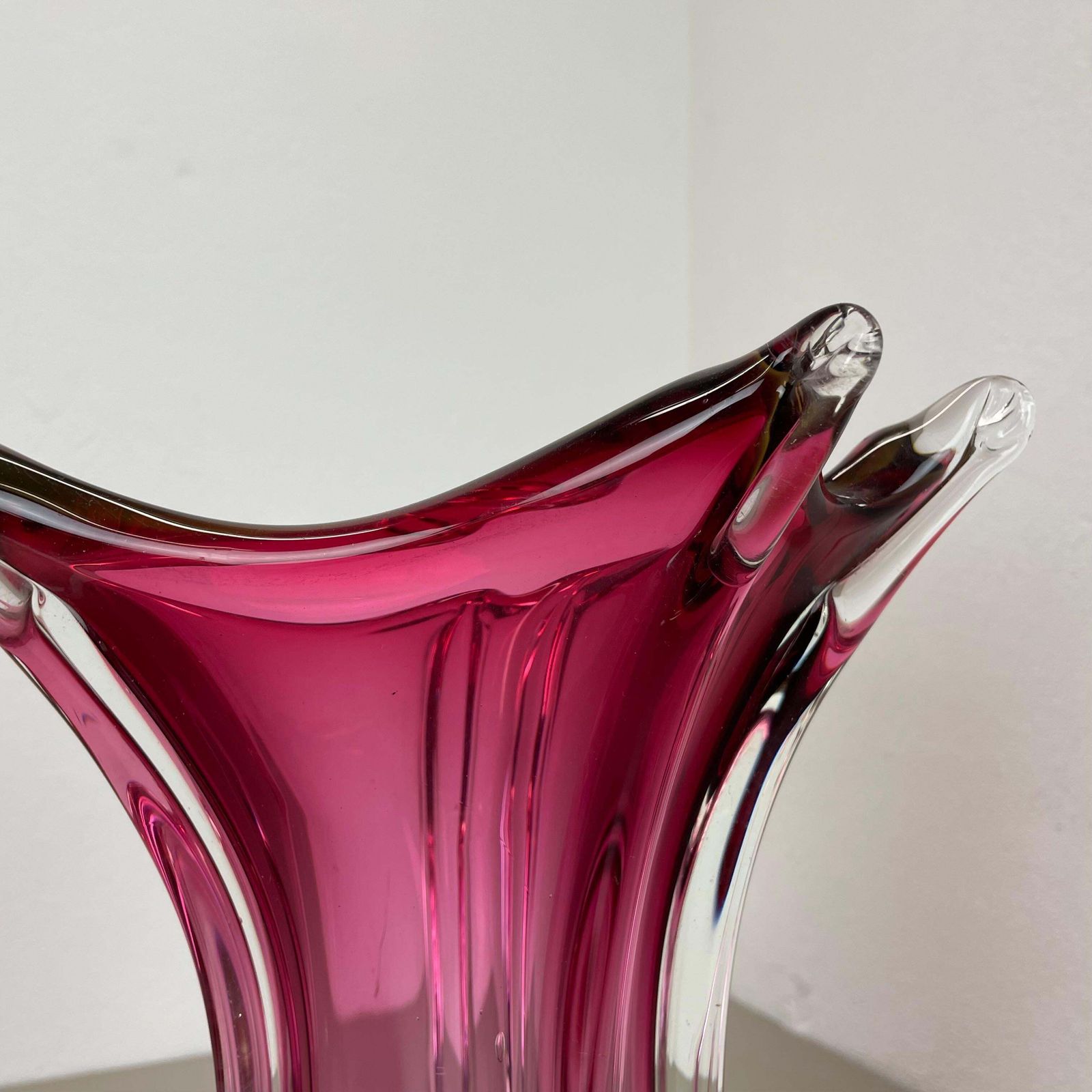 photo vintage Large 4.1kg 32cm Murano "Chambord" Glass Vase By Fratelli Toso, Italy, 1970s