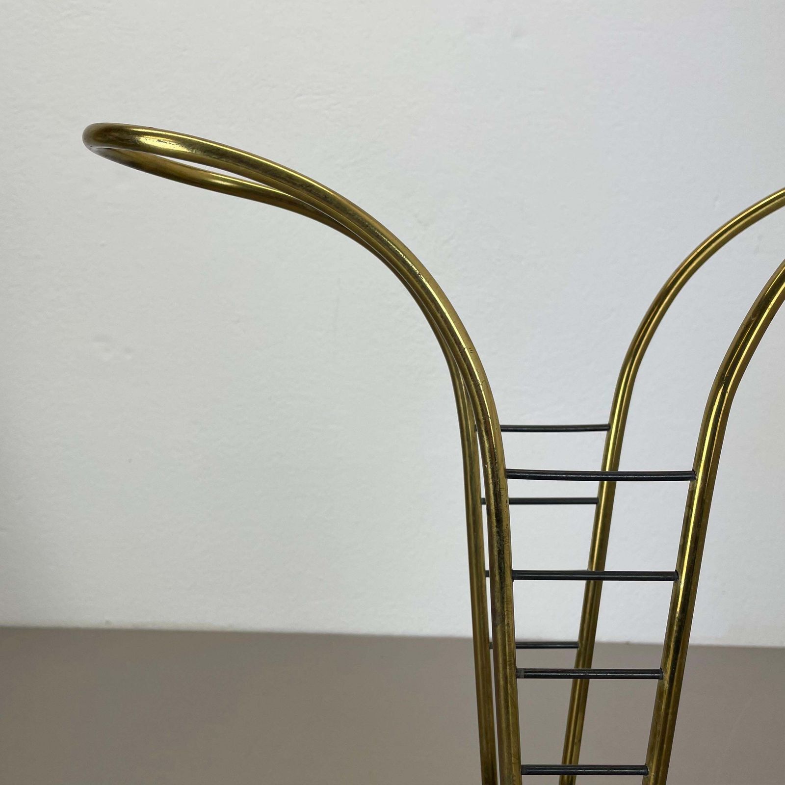 Original Mid Century Metal Brass Modernist Bauhaus Umbrella Stand Germany, 1950s photo for sale