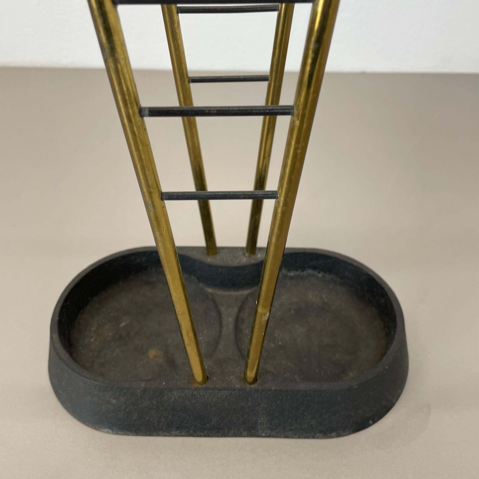 Original Mid Century Metal Brass Modernist Bauhaus Umbrella Stand Germany, 1950s photo buy