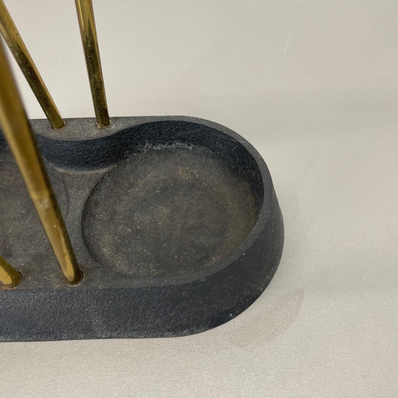 photo furniture Original Mid Century Metal Brass Modernist Bauhaus Umbrella Stand Germany, 1950s