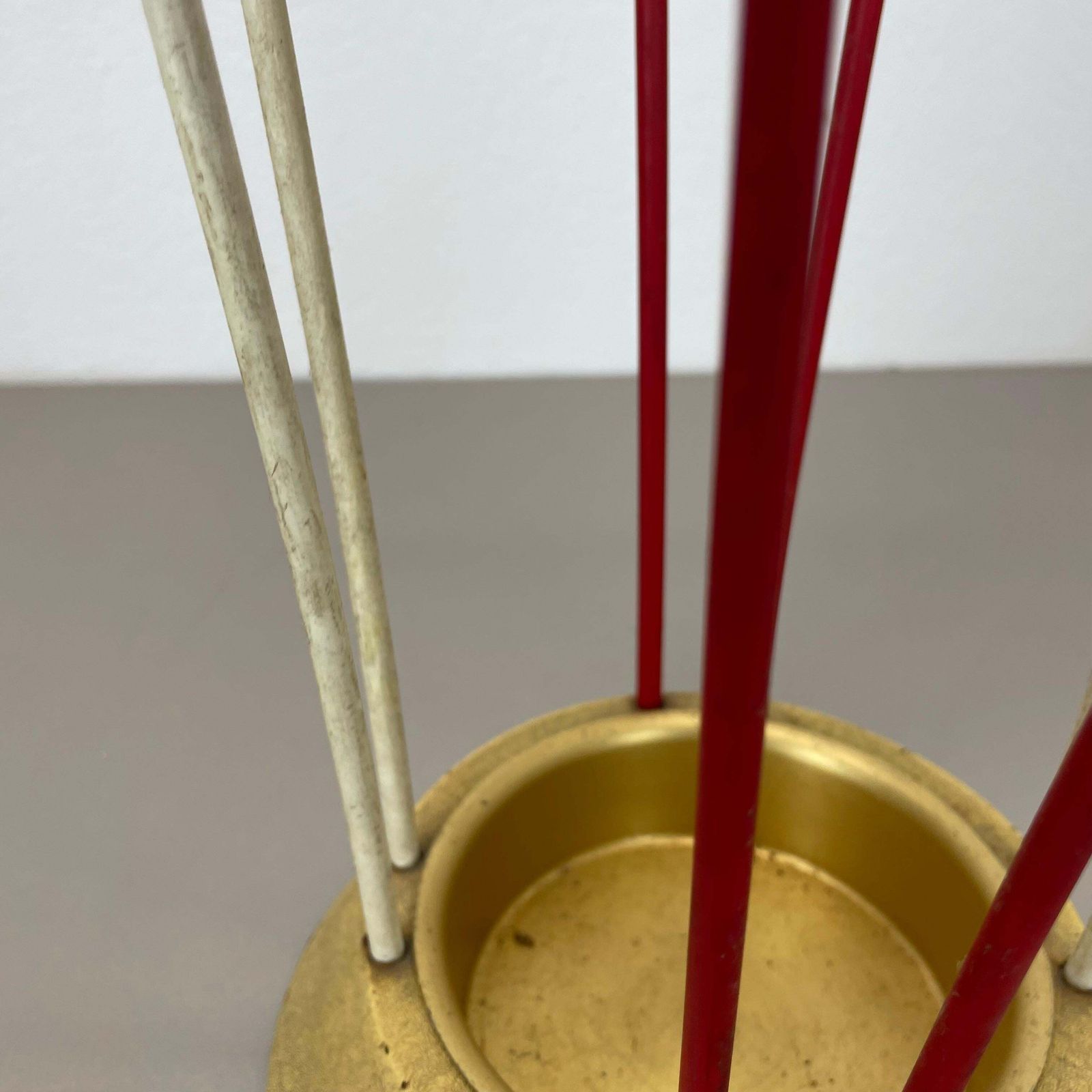 Original Looped Metal Brass Modernist Bauhaus Umbrella Stand Germany, 1950s photo 520.0