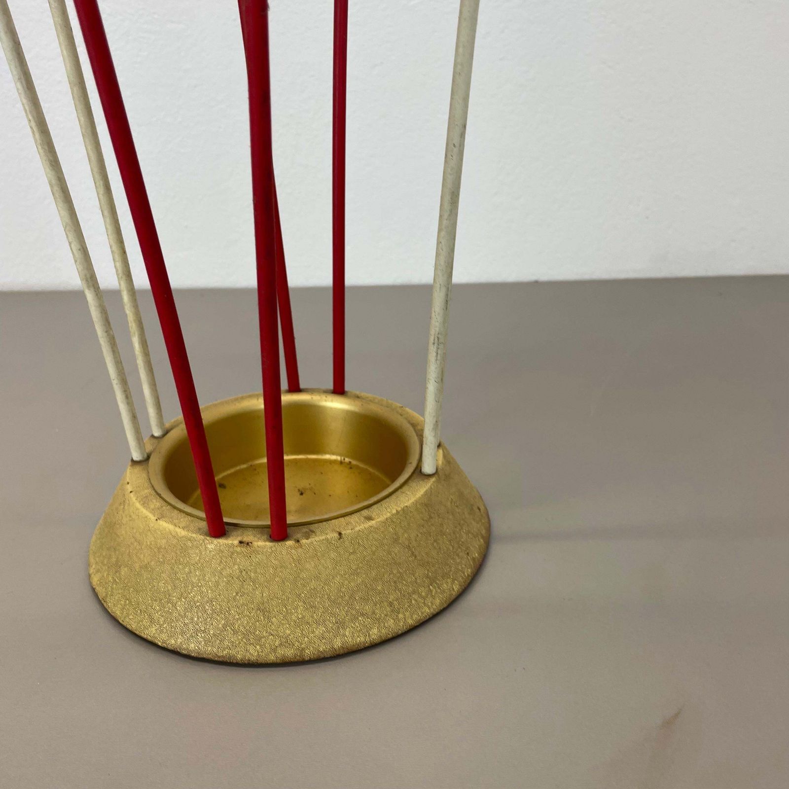 photo vinterior Original Looped Metal Brass Modernist Bauhaus Umbrella Stand Germany, 1950s