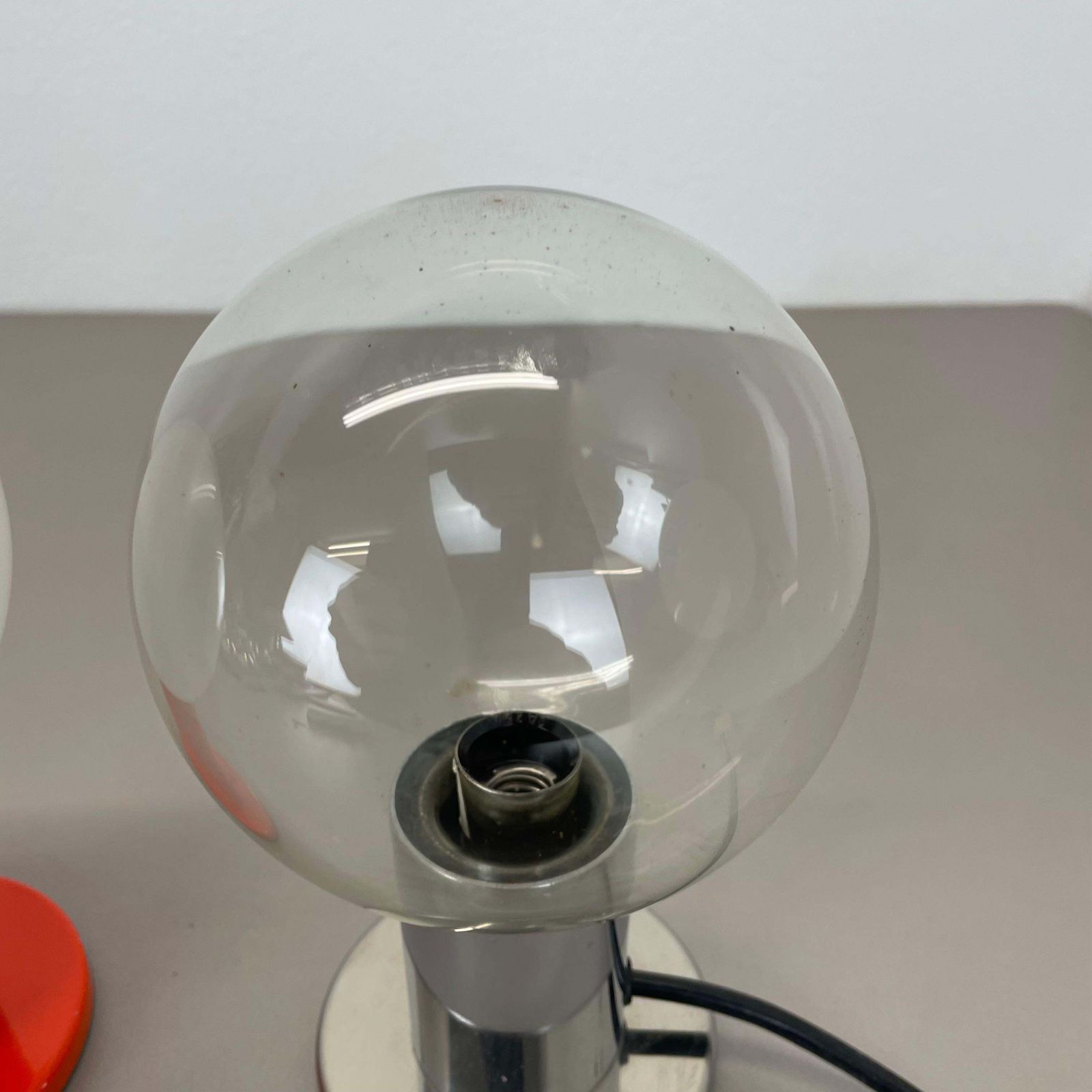Set Of 2 Table Light Glass Bulb Designed By Motoko Ishi For Staff Lights, 1970s photo vinterior