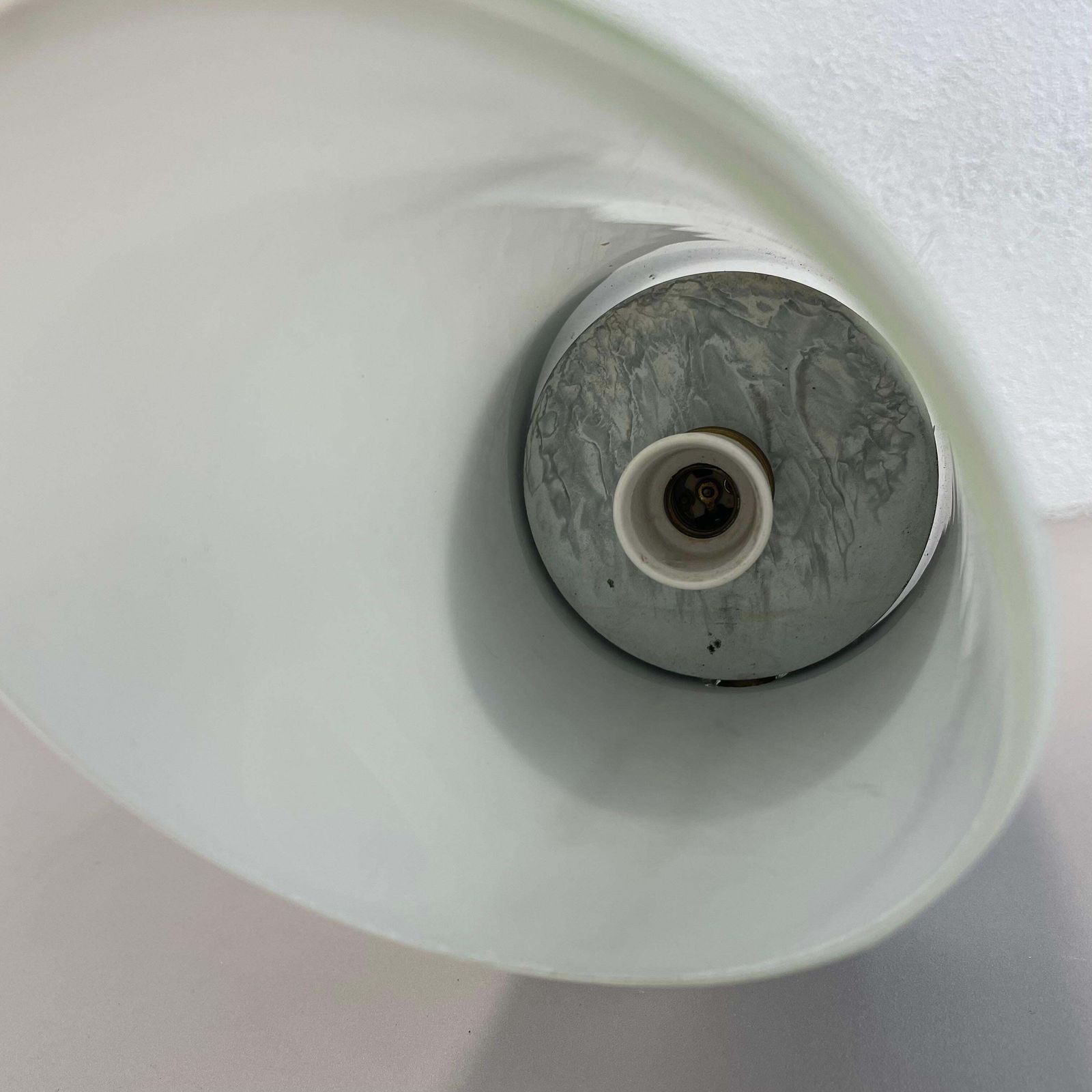 photo for sale Rare Xxl 40cm Silver Metal And Satin Glass Tube "Torch" Wall Light, Italy 1970s
