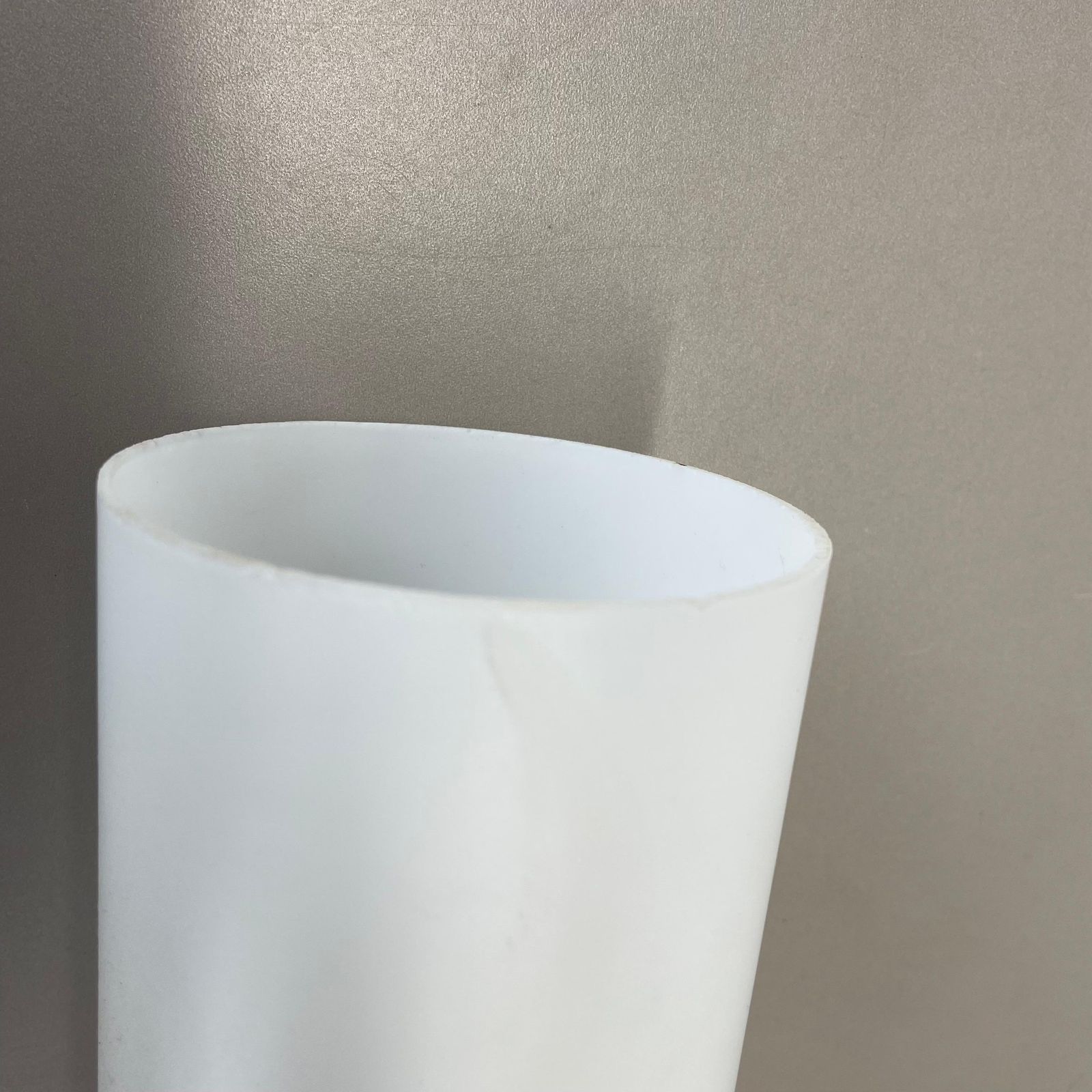 1300.0 Rare Xxl 40cm Silver Metal And Satin Glass Tube "Torch" Wall Light, Italy 1970s photo
