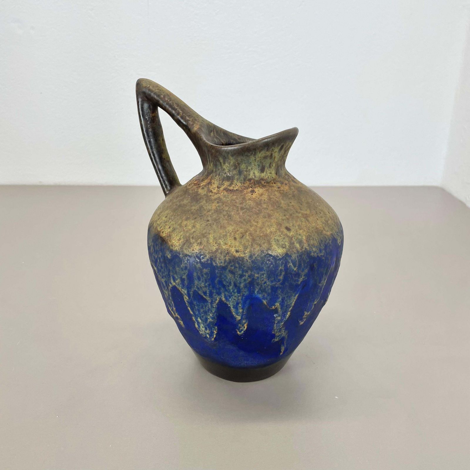 Extraordinary Superglaze Pottery Fat Lava Vase By Es Keramik, Germany, Wgp 1970s photo vinterior