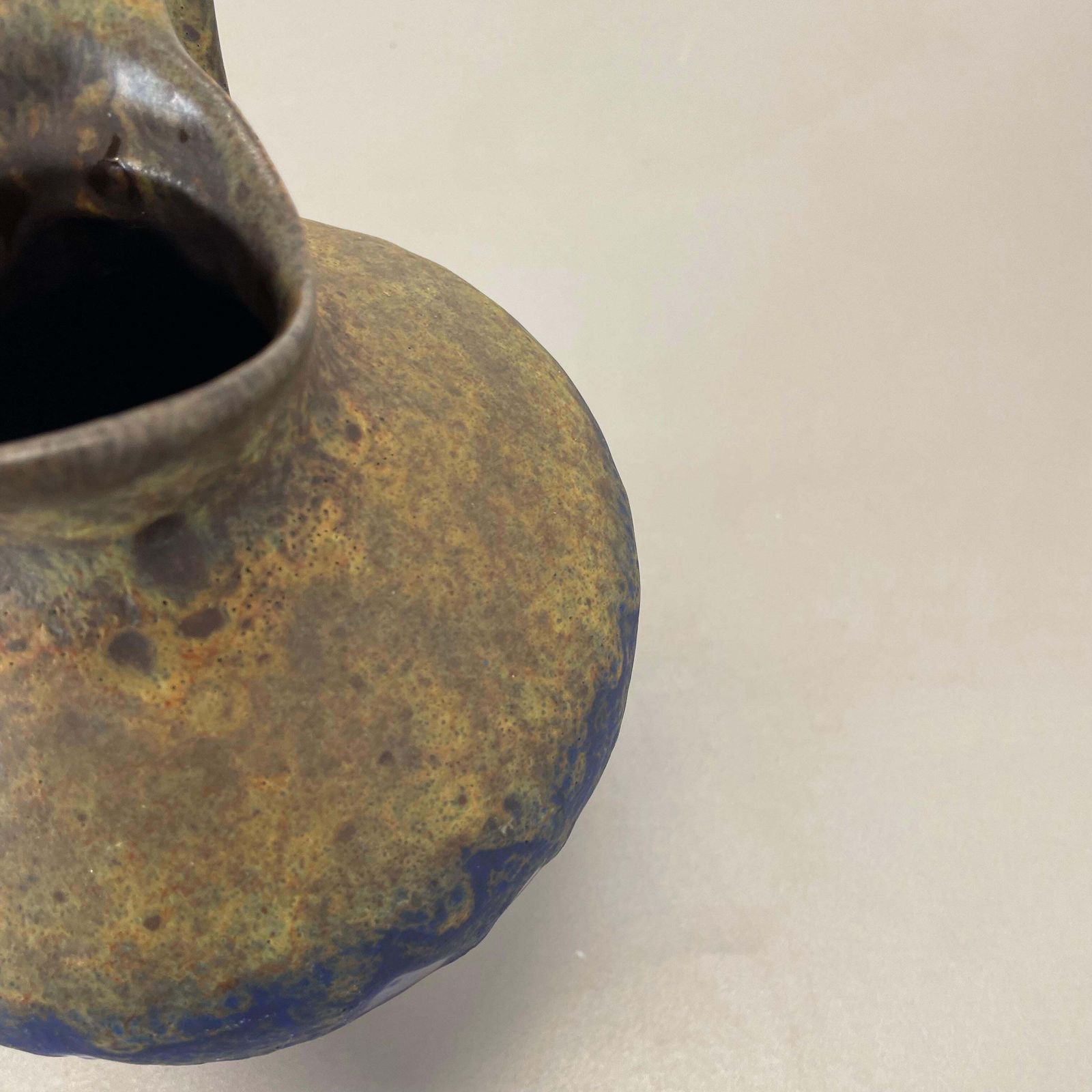 photo vintage Extraordinary Superglaze Pottery Fat Lava Vase By Es Keramik, Germany, Wgp 1970s
