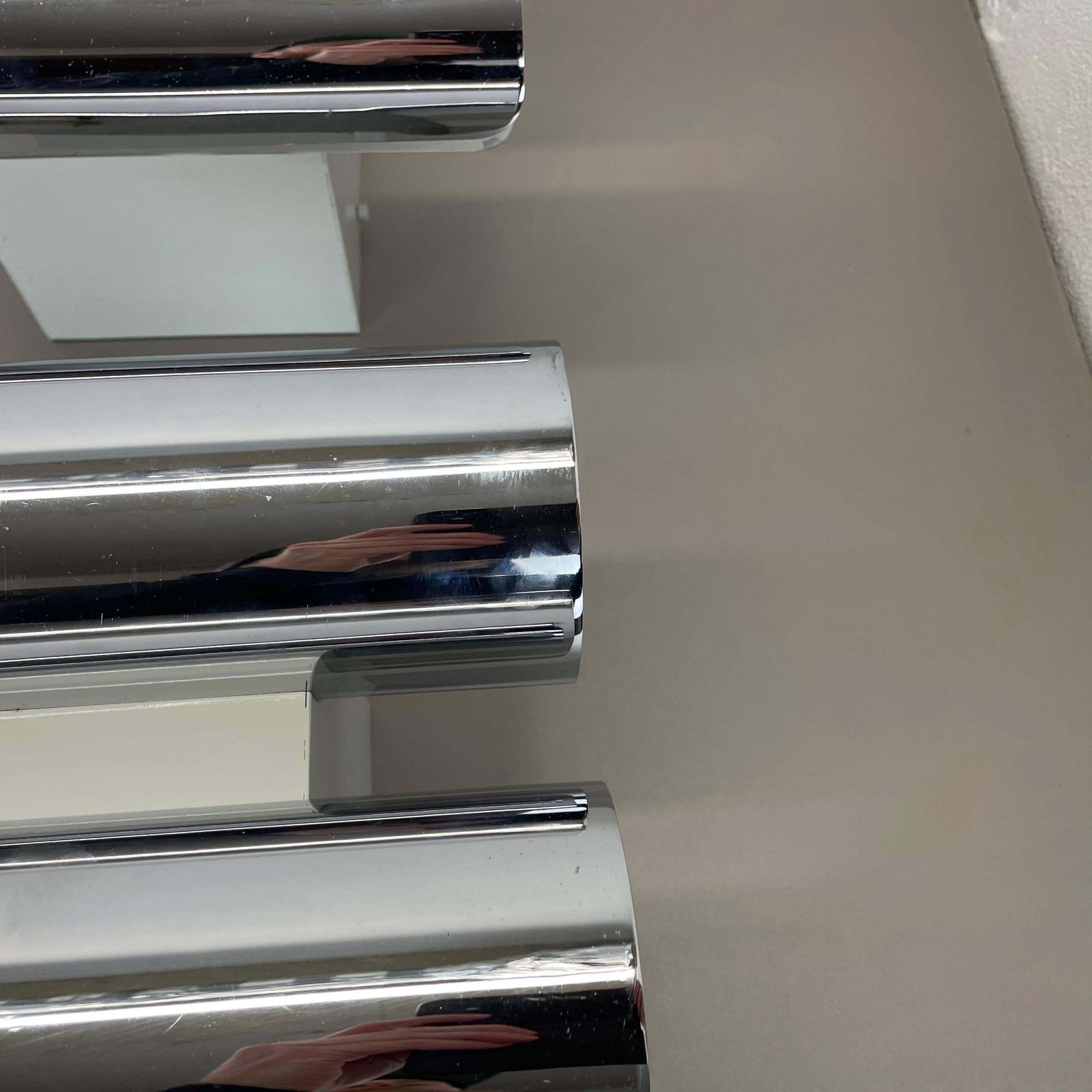 photo furniture Set Of 2 Modernist Xxl 30cm Atomic Space Age Chromed Wall Lights, Germany 1970s
