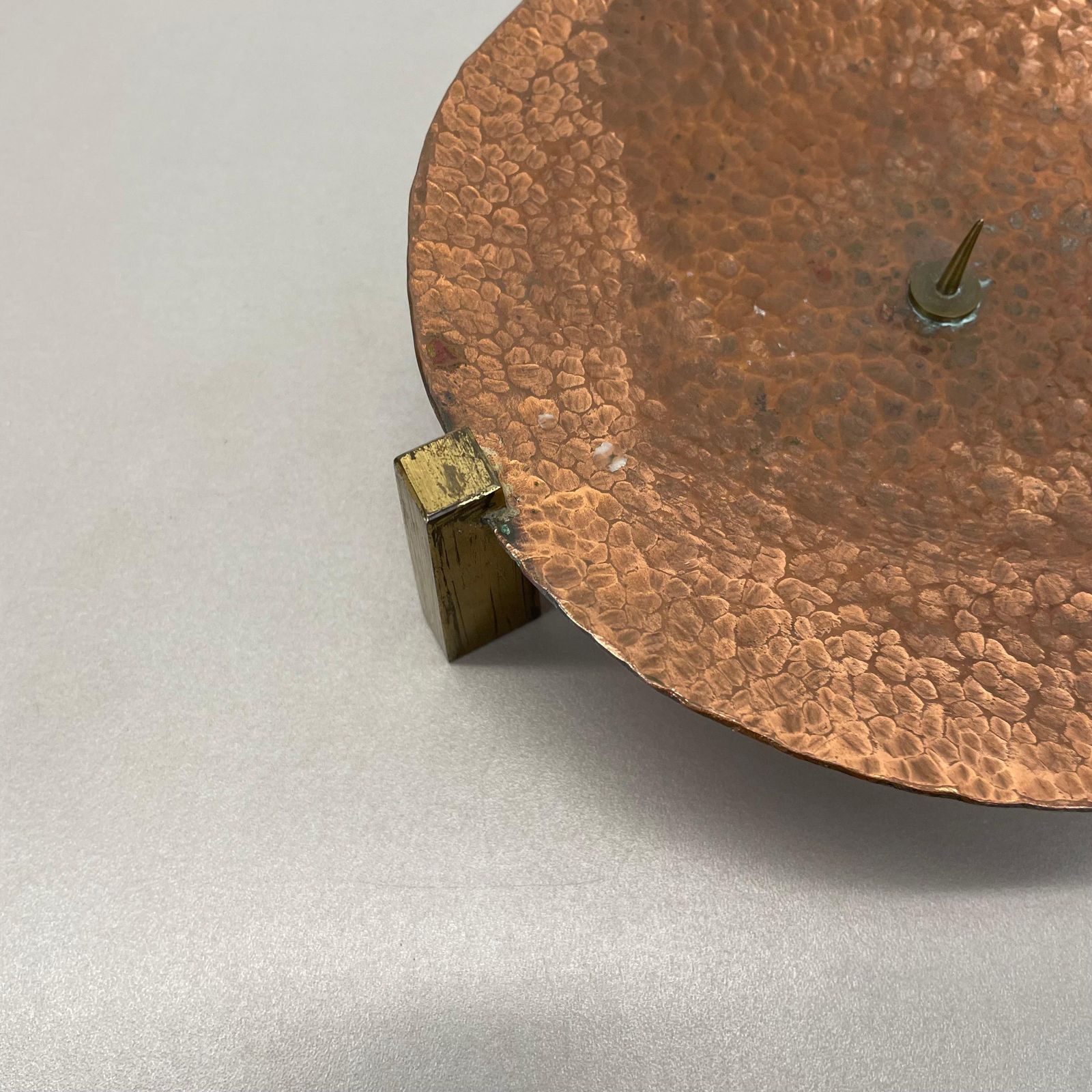 Modernist Sculptural Auböck Style Brutalist Copper Candleholder, Austria 1950 photo buy