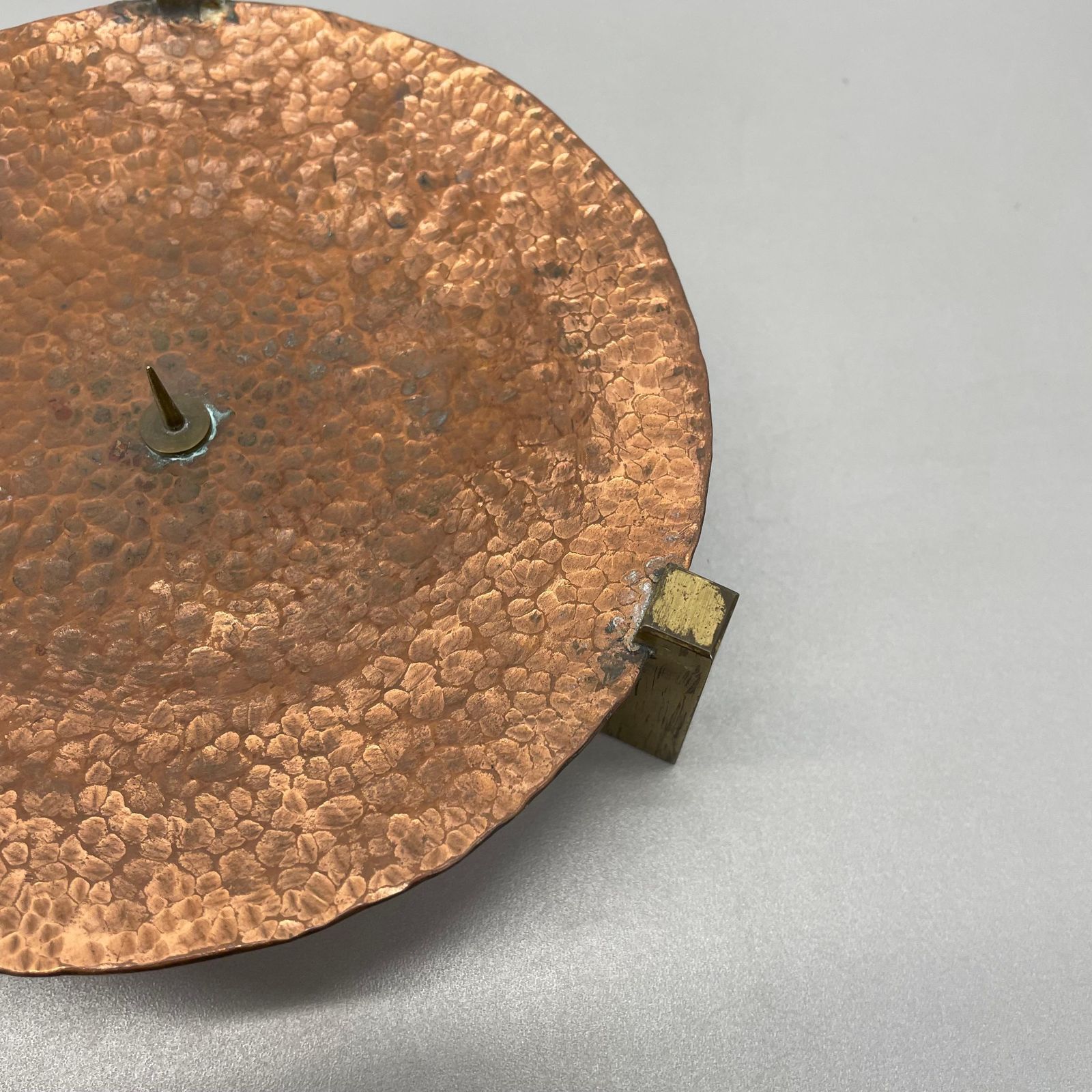 photo for sale Modernist Sculptural Auböck Style Brutalist Copper Candleholder, Austria 1950