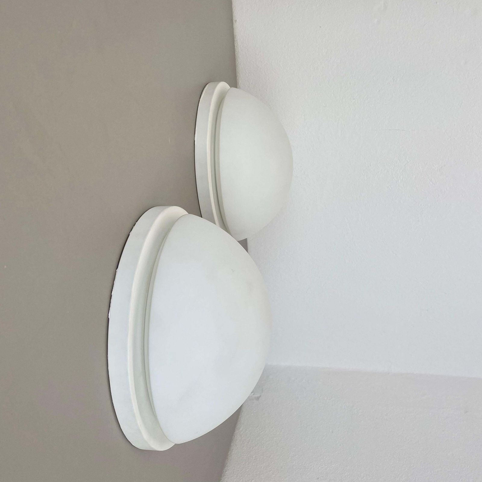 Set Of 2 Metal And Glass Wall Ceiling Lights By Glashütte Limburg, Germany, 1980 photo Lighting