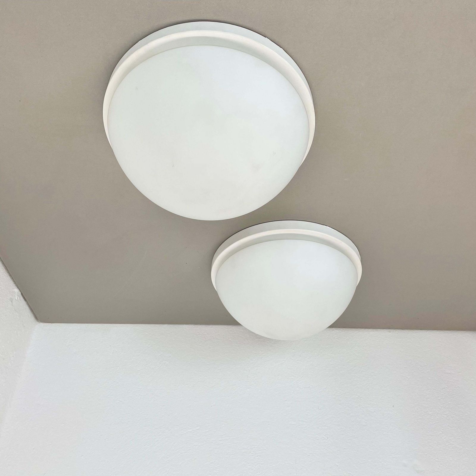 Set Of 2 Metal And Glass Wall Ceiling Lights By Glashütte Limburg, Germany, 1980 photo 841.0