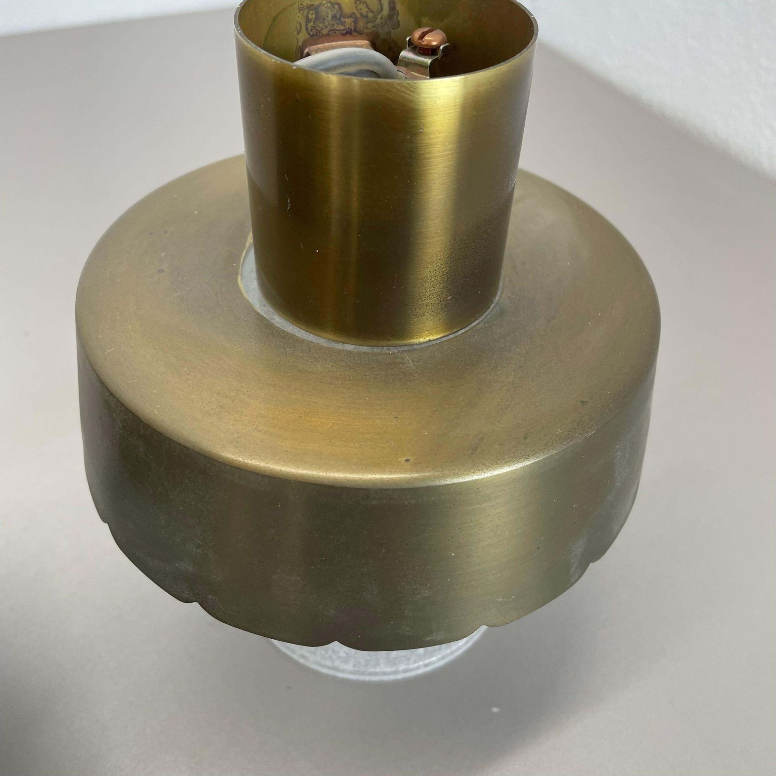 photo furniture Set Of Two Minimalist Brass And Glass "Tube" Ceiling Light, Italy 1970s