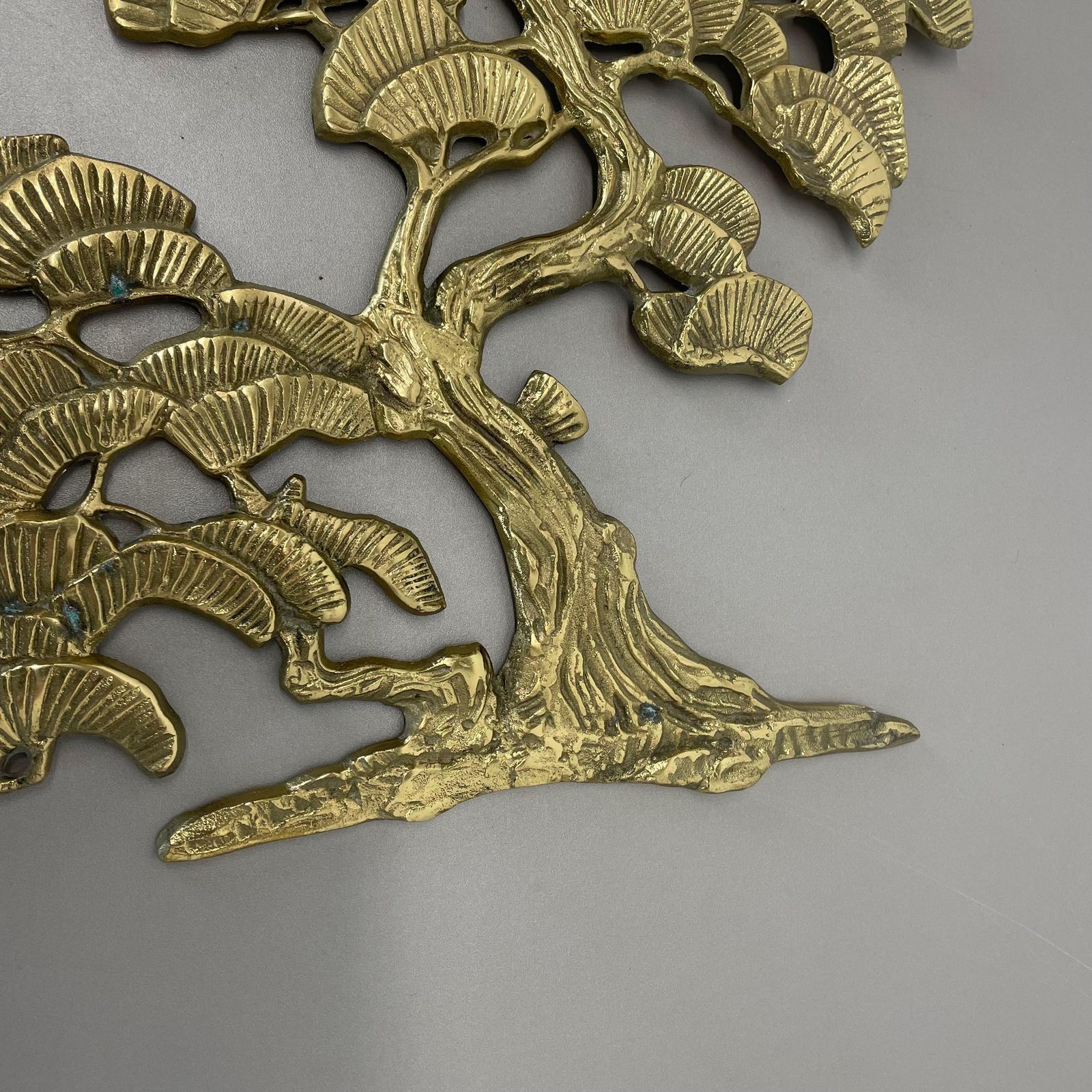 Vintage Modernist Brass Wall Object Decoration Sculpture Bonsai, Germany, 1960s photo vinterior