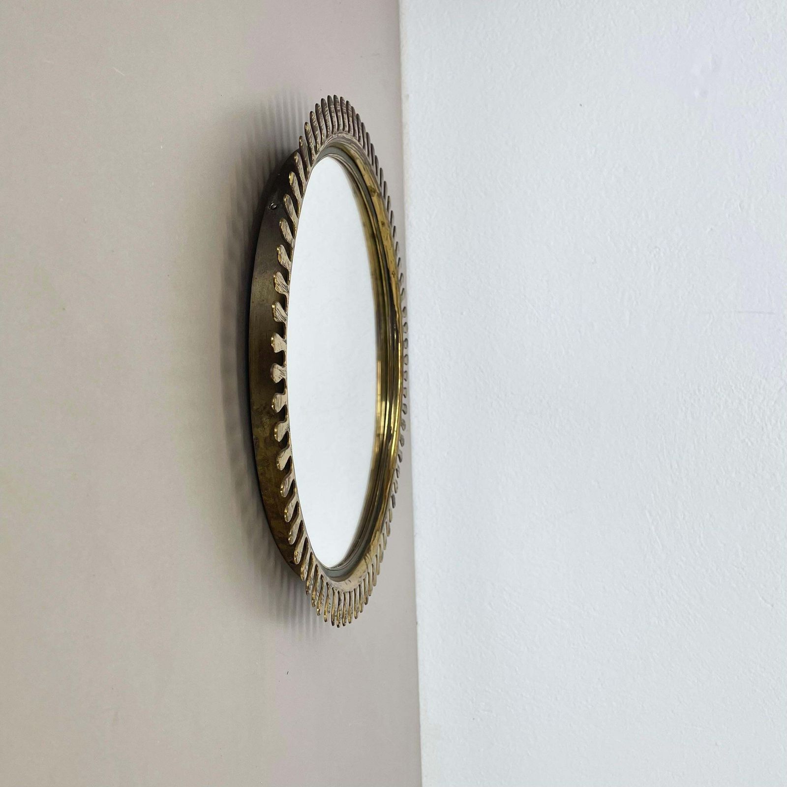Brass Wall Mirror In Josef Frank Style, By Vereinigte Werkstätten Germany 1950s photo Home Decor