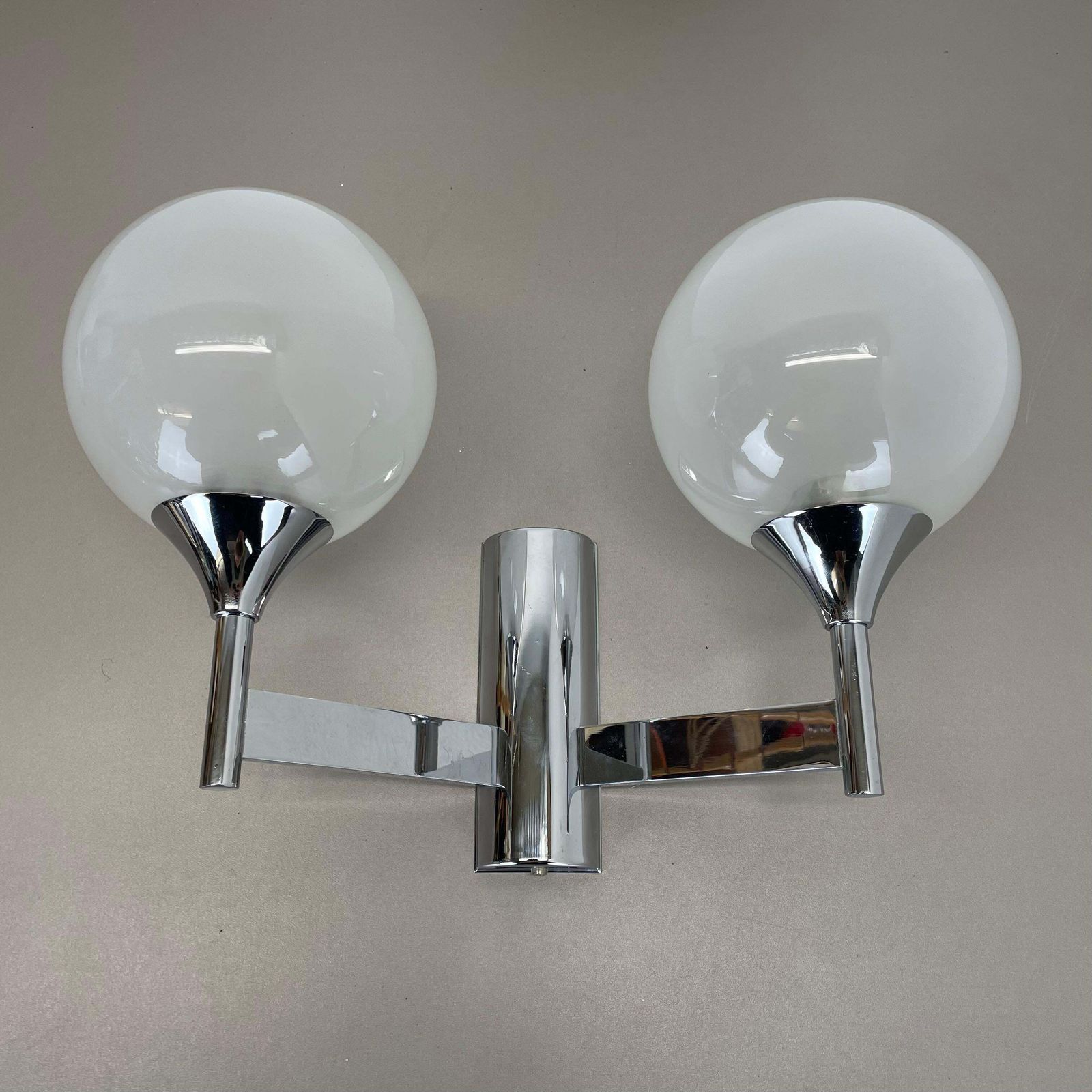 photo furniture Rare Chrome Tube "Torch" Wall Light By Gaetano Sciolari Attrib., Italy 1970s