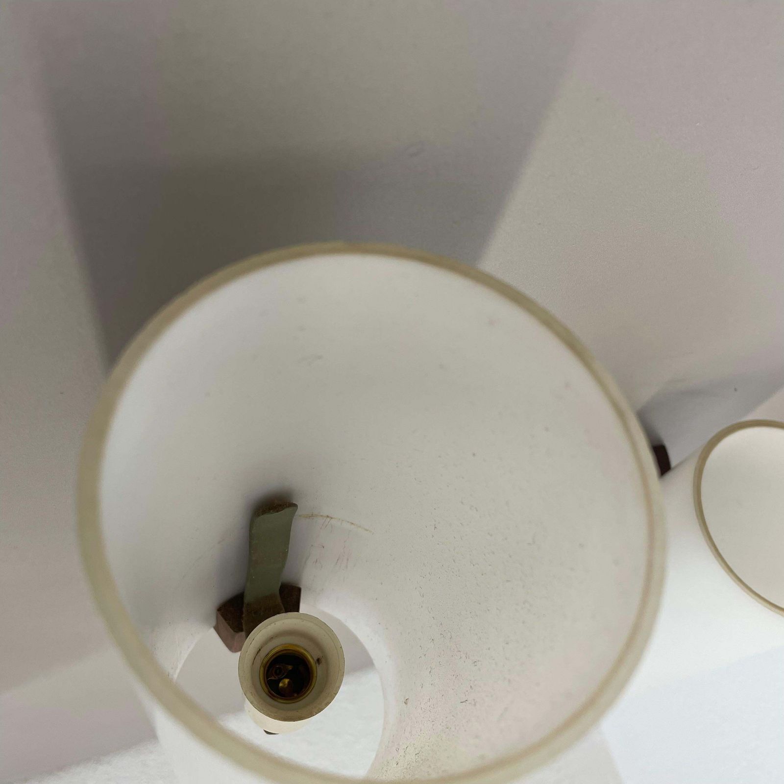 photo for sale Set Of 3 Minimalist Satin White Glass And Teak Wall Light, Denmark, 1960s