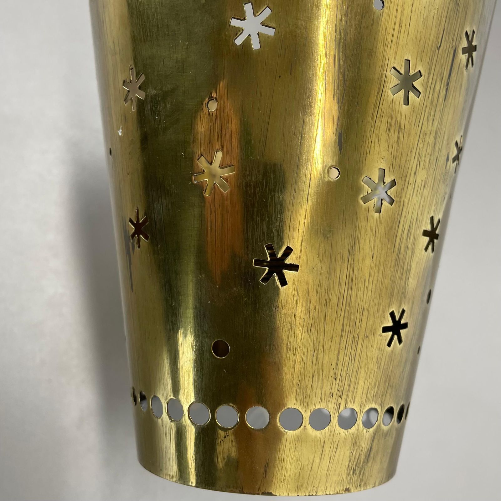 Rare Minimalist Brass "Stars" Theatre Wall Light By Stilnovo Attrib. Italy 1950s photo buy