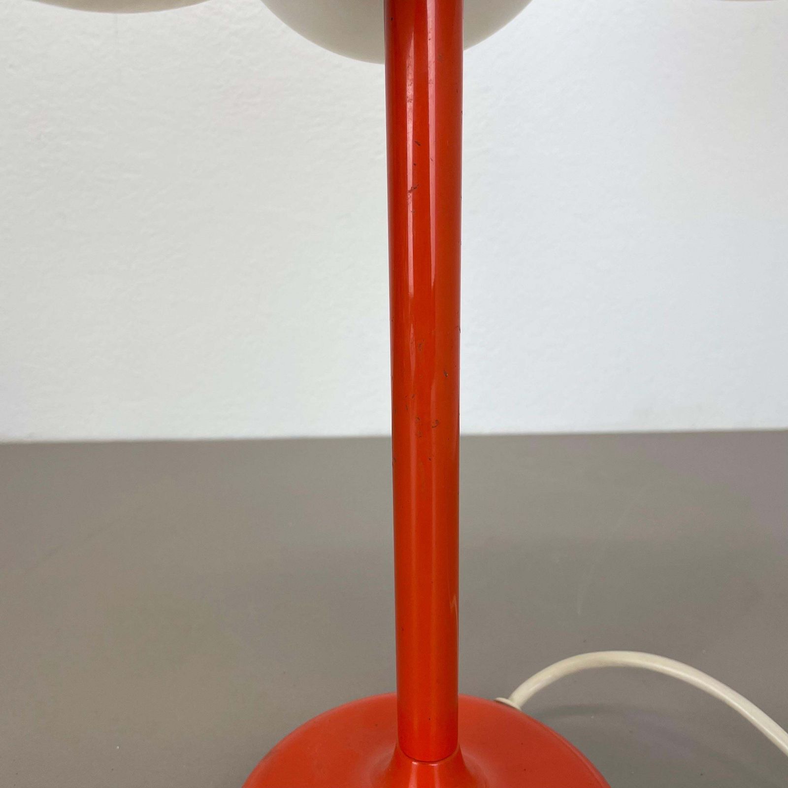 1 Of 2 Modernist Orange Sputnik Table Light Kaiser Leuchten, 1970s Germany photo vintage