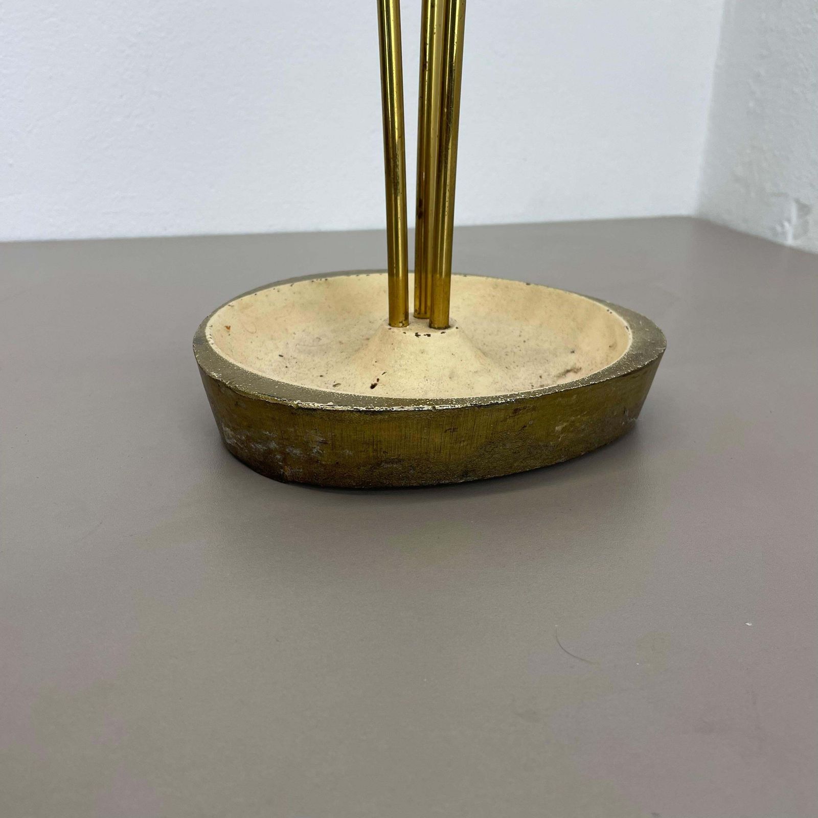 photo for sale Original 48cm Swirl Metal Brass Modernist Bauhaus Umbrella Stand Germany, 1950s