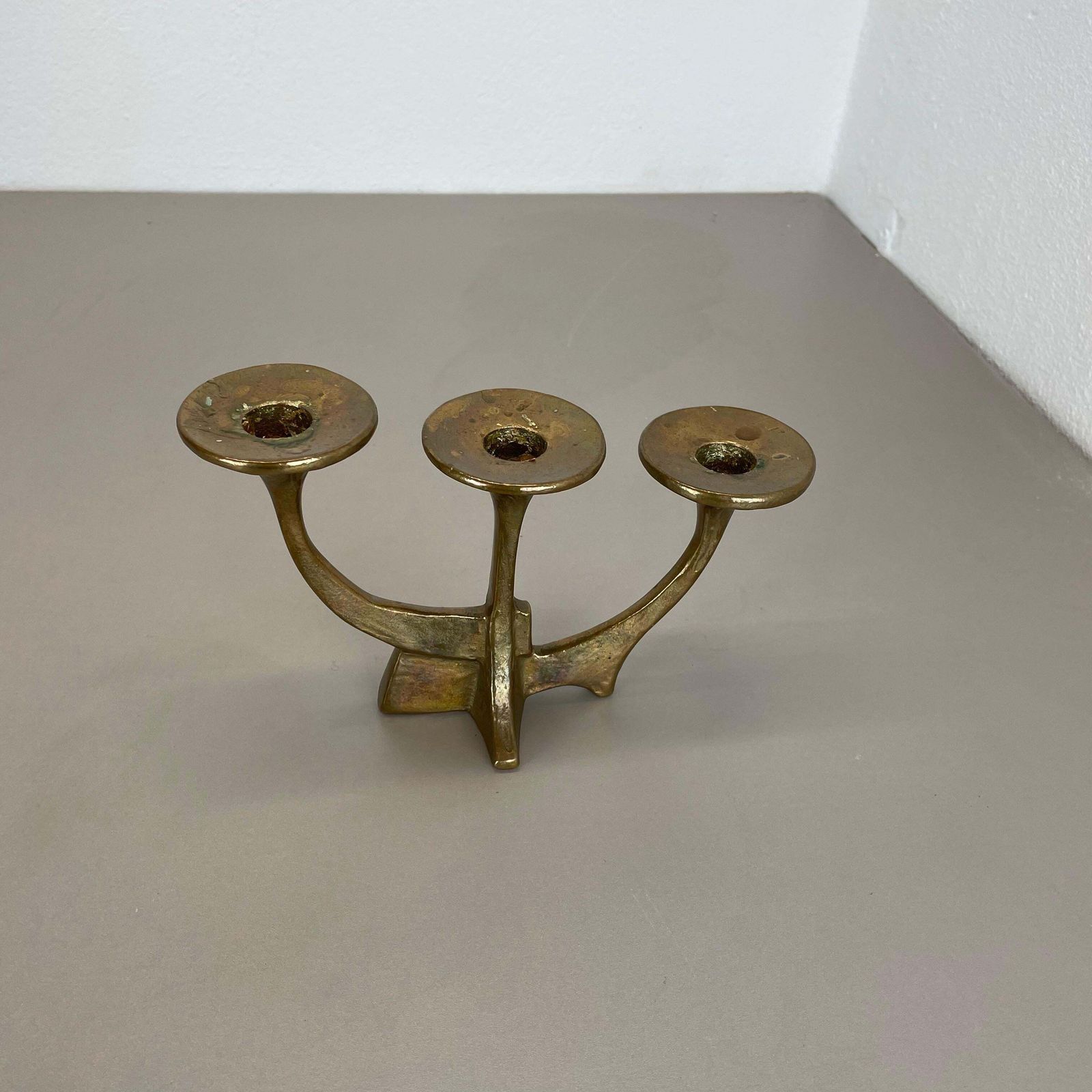 Midcentury Brutalist Bronze Candleholder By Michael Harjes, Germany, 1960s photo Home Decor