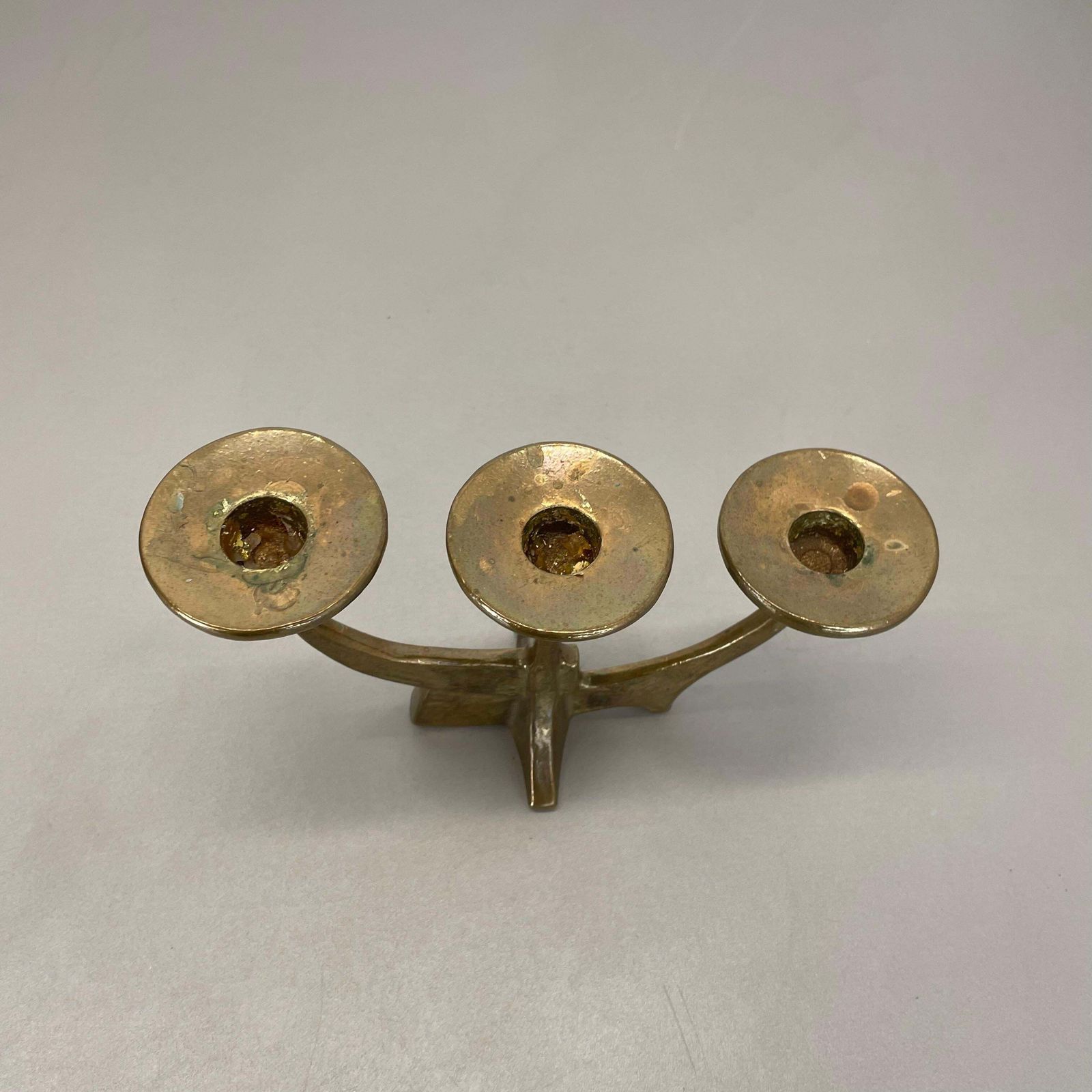 Midcentury Brutalist Bronze Candleholder By Michael Harjes, Germany, 1960s photo vintage
