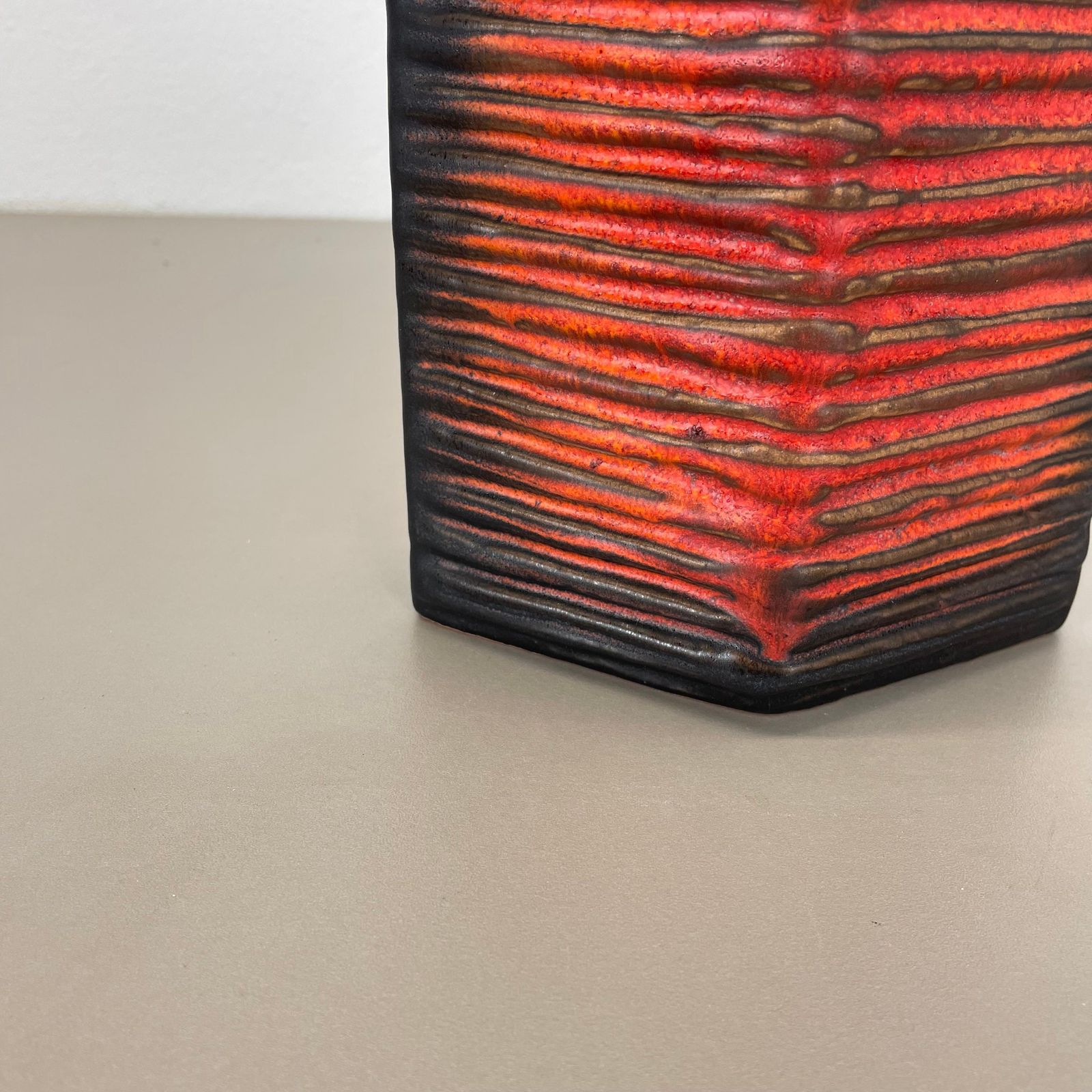 photo furniture Large 20cm Ceramic Brutalist Vase Fat Lava Carstens Tönnieshof, Germany, 1970s