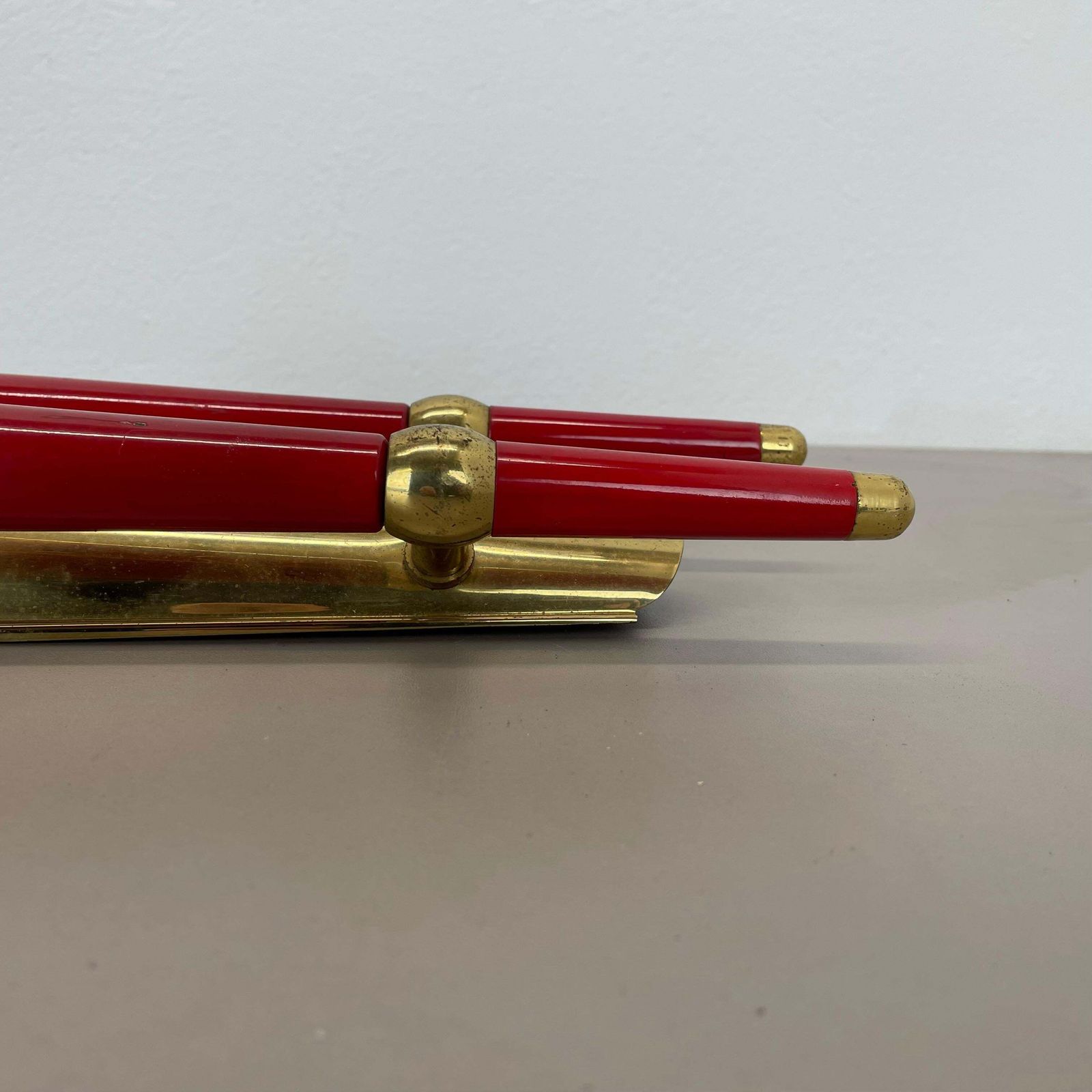 photo buy Rare Minimalist 32cm Brass Stilnovo Style Theatre Wall Light Sconce, Italy 1950s