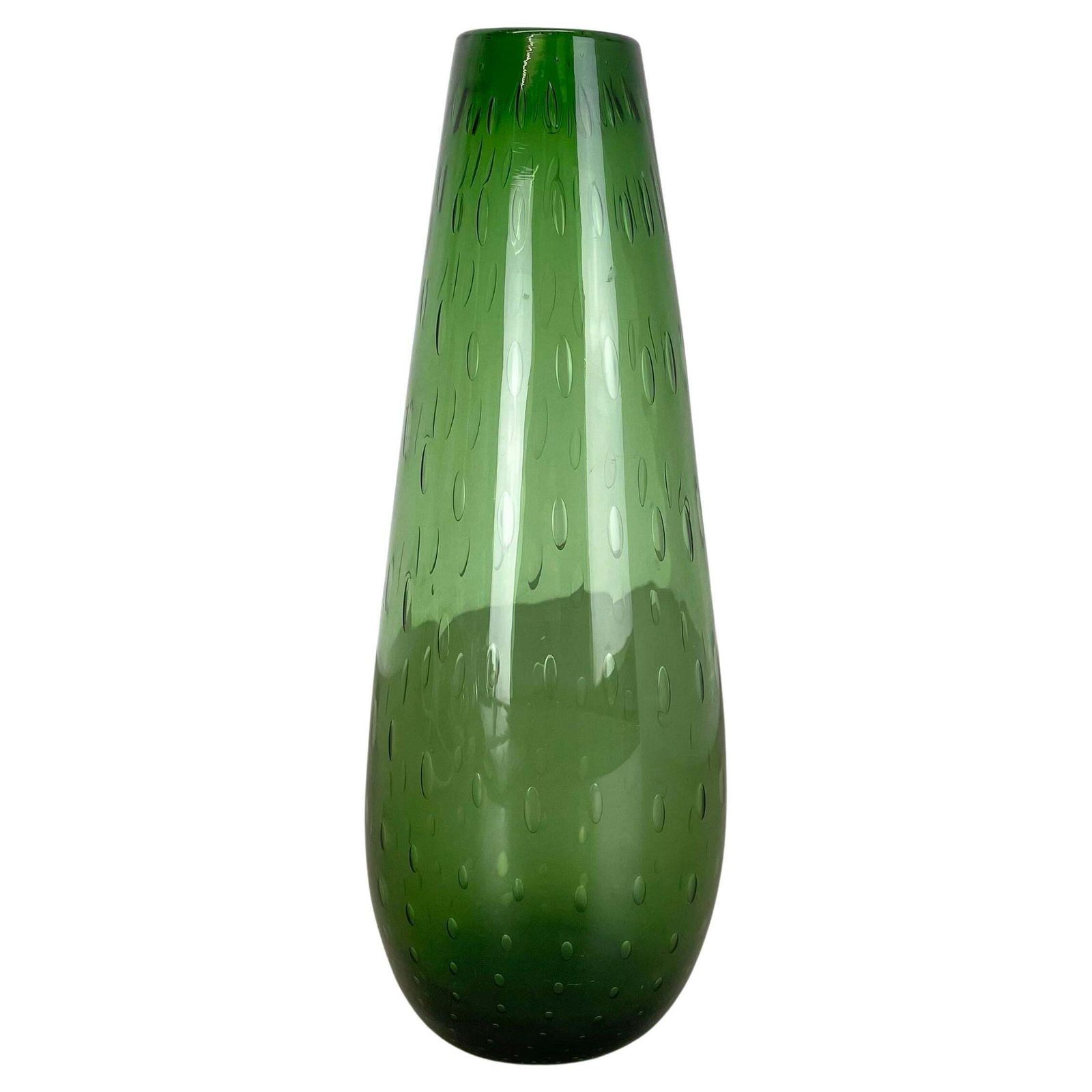 Large 33cm Murano Glass Bullicante Bubble "Green" Vase Element, Italy, 1970s