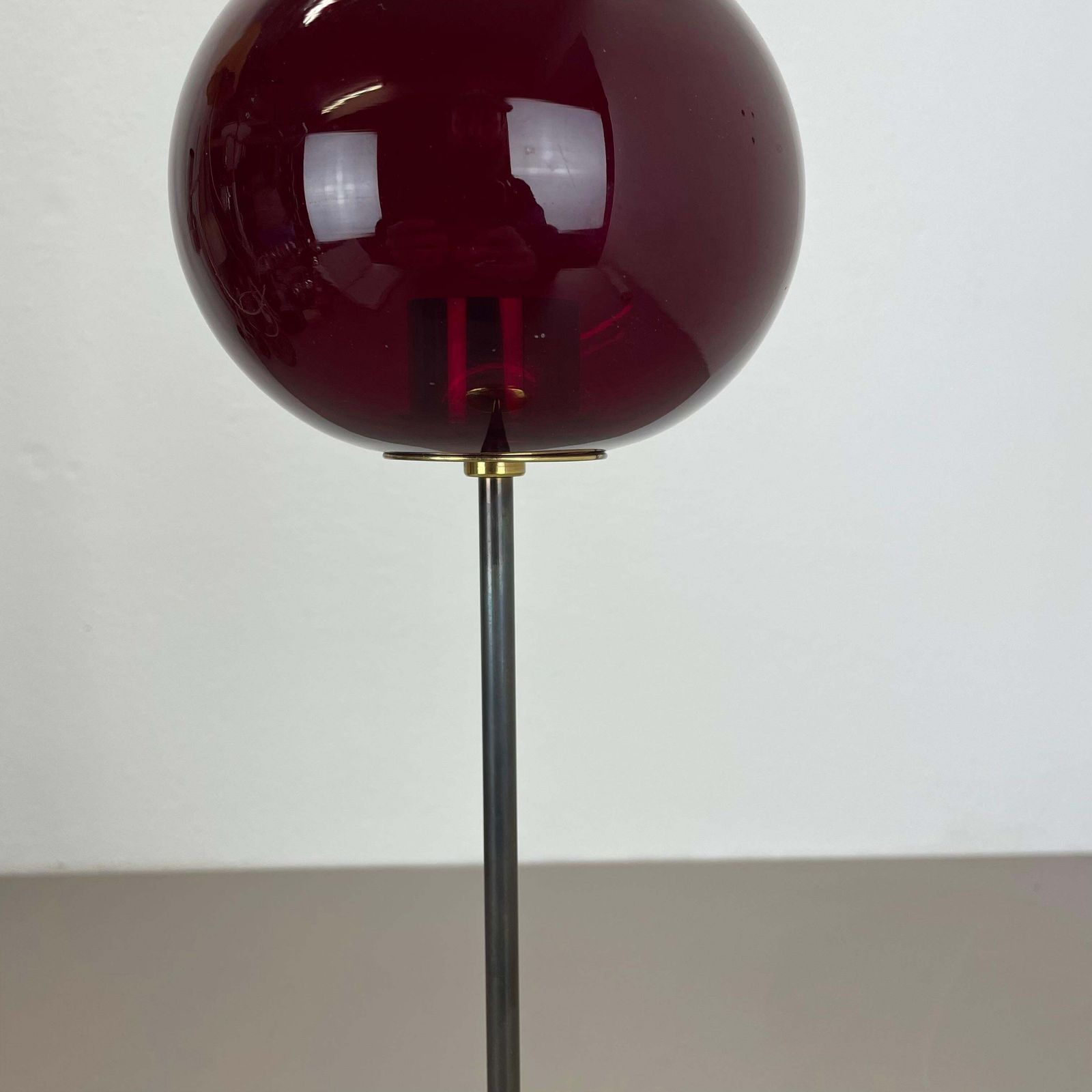 Large 43cm Brass Glass Candleholder Made By Hans Agne Jakobsson Ab, Sweden 1960s photo vinterior