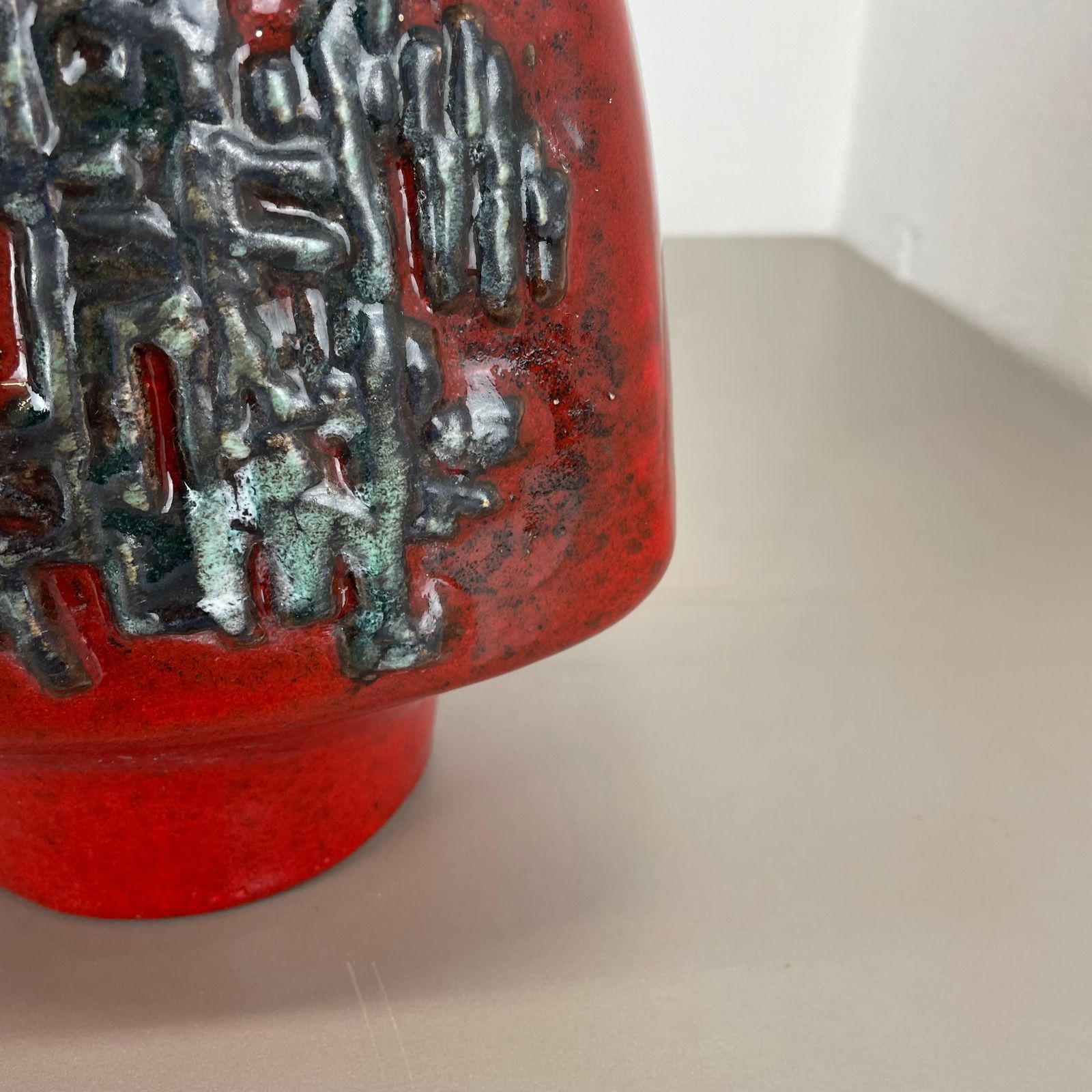 photo furniture Large Ceramic Brutalist Vase Fat Lava By Walter Gerhards, Germany, 1970s