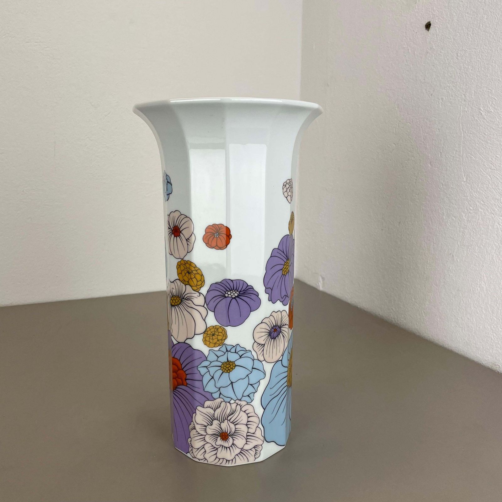 Xl 35cm Colorful "Flower" Vase By Tapio Wirkkala For Rosenthal, Germany, 1970s photo for sale