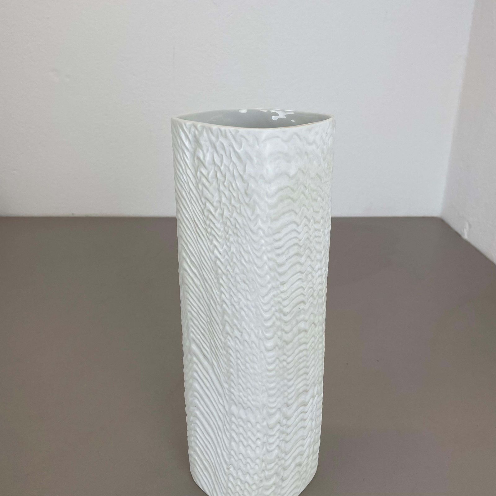 photo for sale Large 30cm Op Art Vase Porcelain Vase By Martin Freyer For Rosenthal, Germany