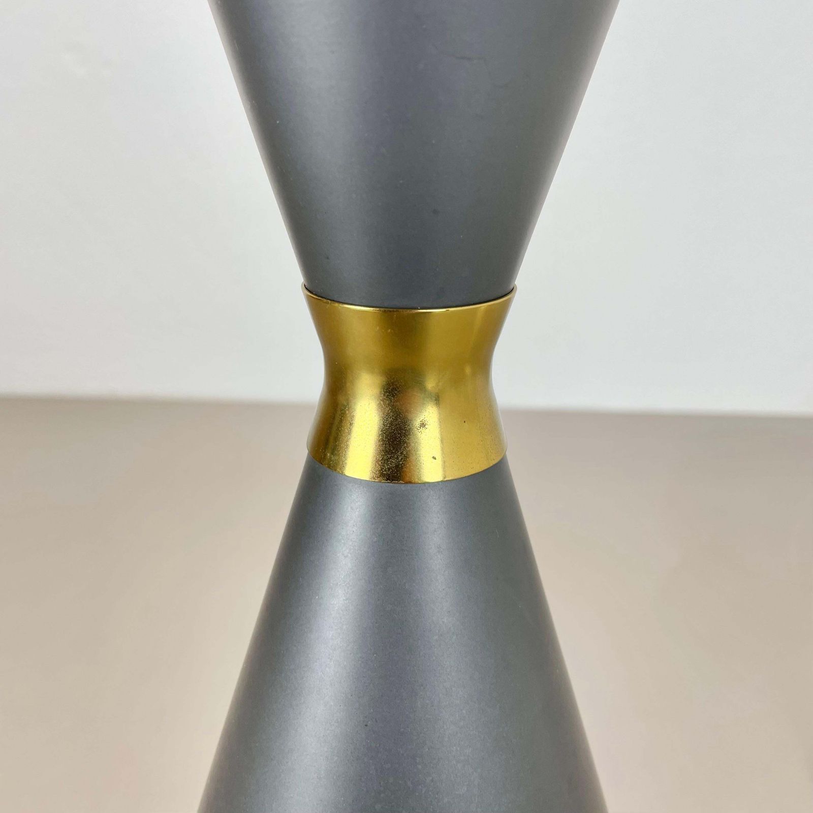 Diabolo Stilnovo Style Grey Metal Hanging Light By Bag Turgi, Switzerland 1950 photo 780.0