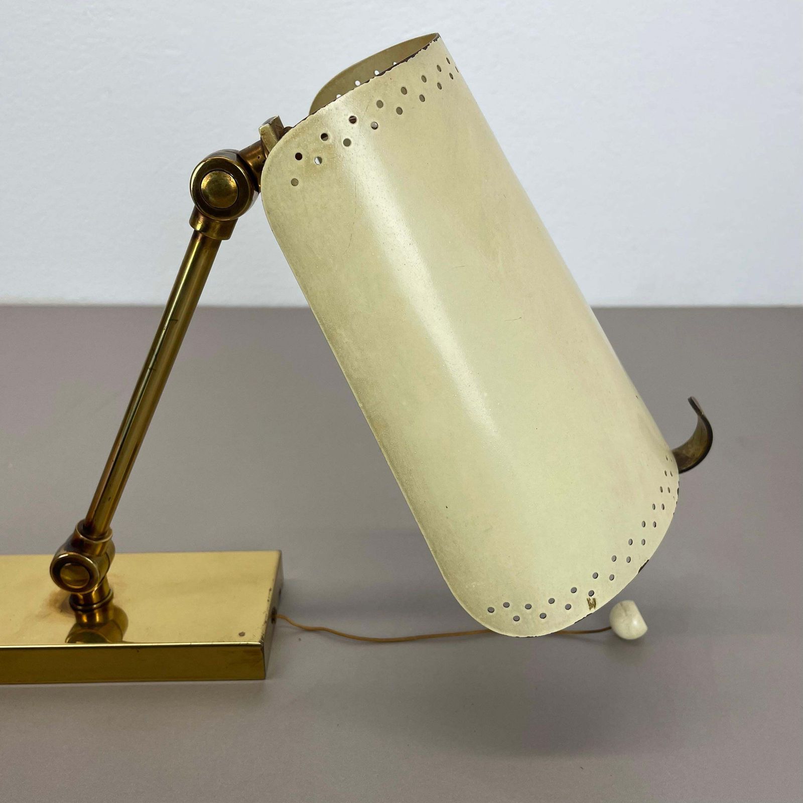 photo vintage Rare Adjustable Brass Stilnovo Style Theatre Wall Ceiling Light, Italy 1950s