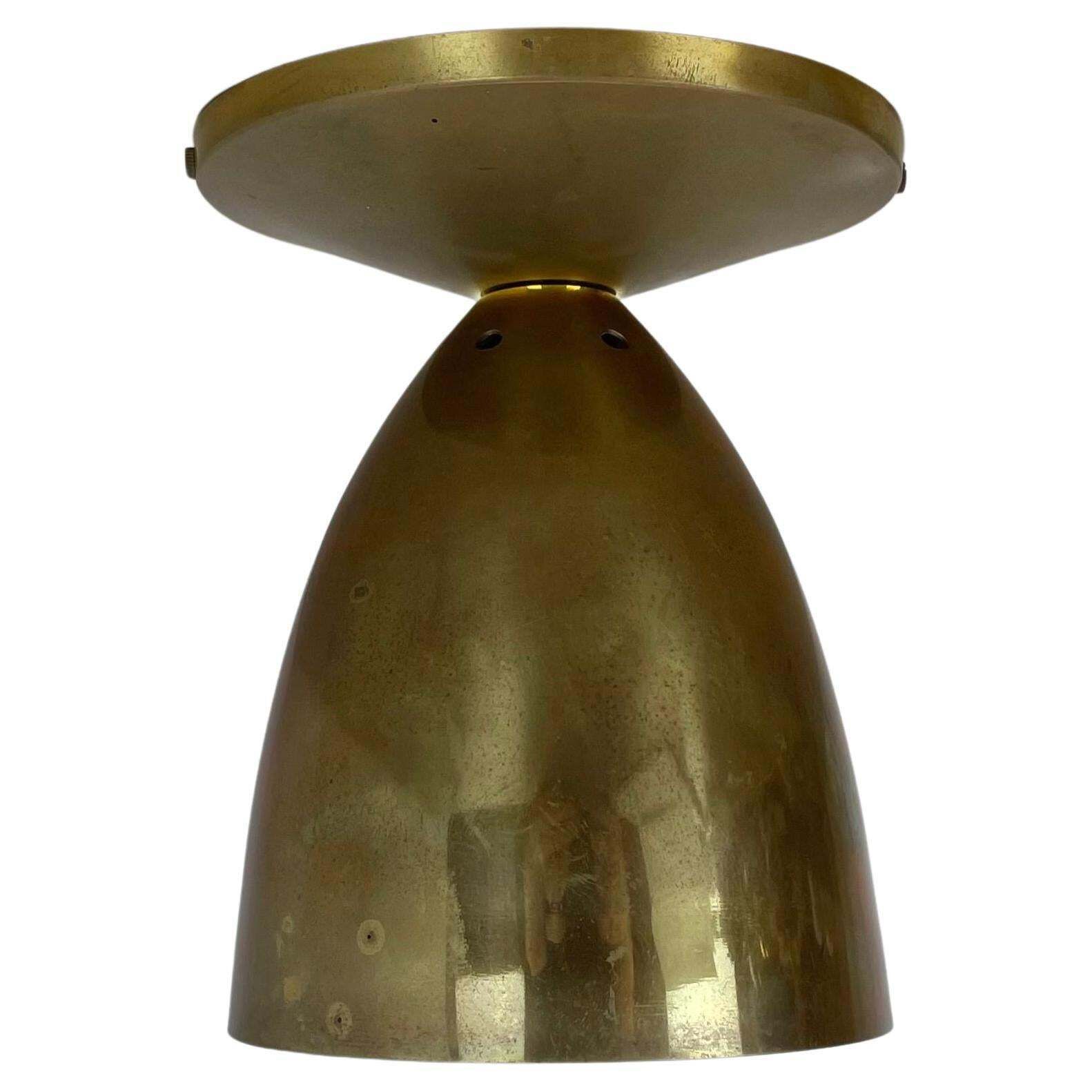 Unique Brass Spot Gino Sarfatti Style Ceiling Light Flushmount Italy 1950s