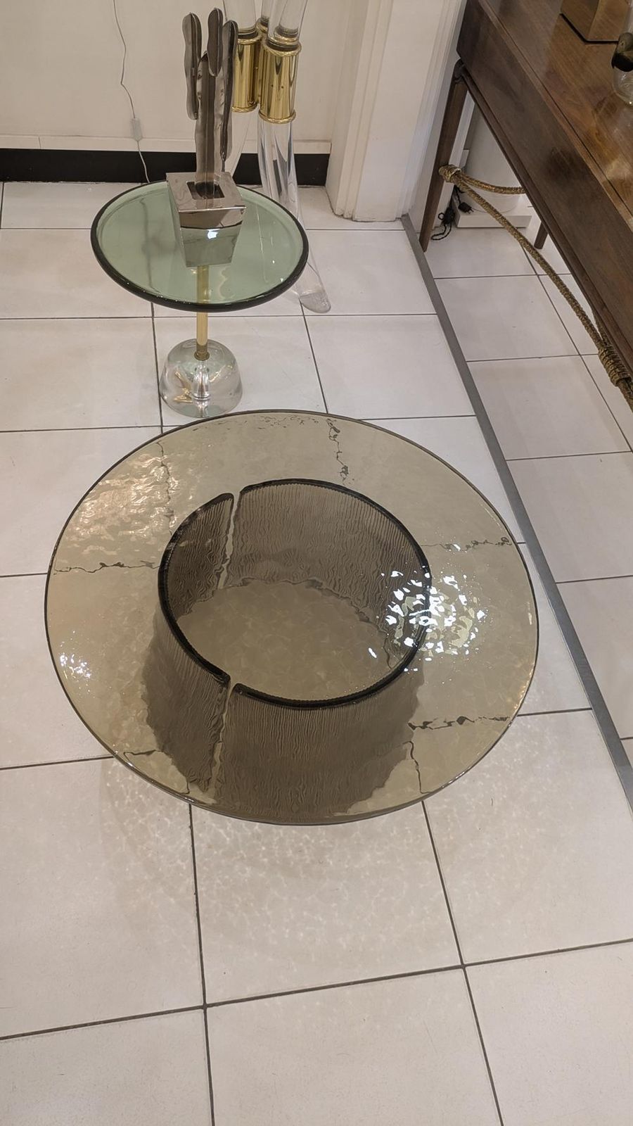 Smoked Glass Cocktail Table photo for sale