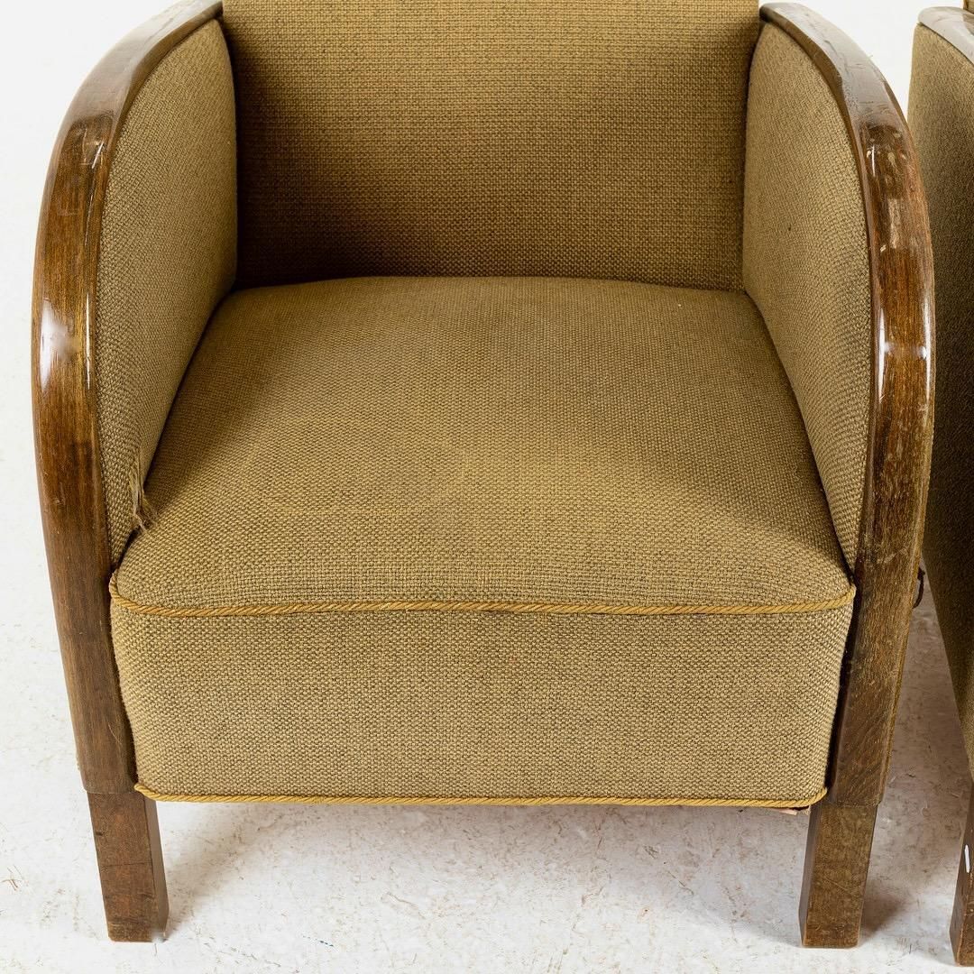 Art Deco Armchairs Early 20th Century Swedish Antique Golden Birch Bentwood Arms photo furniture