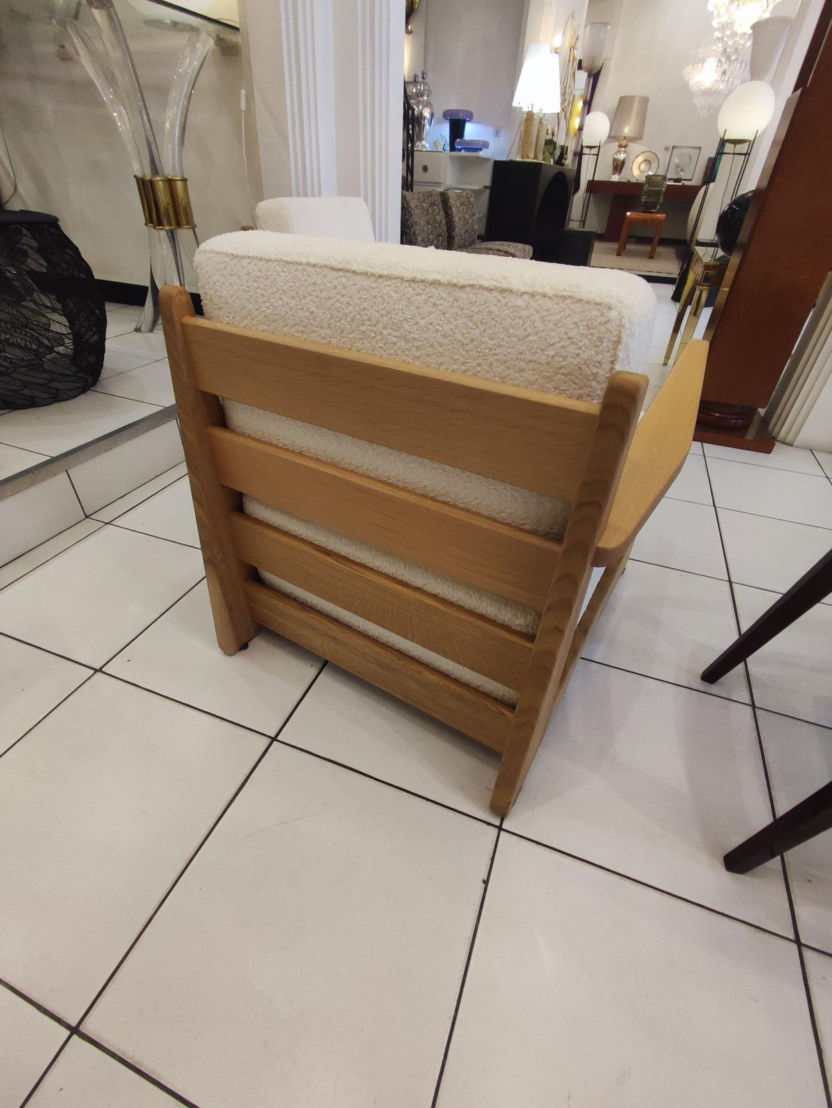 Furniture Pair Of Massive Oak Wood Armchairs, Attb Maison Regain photo